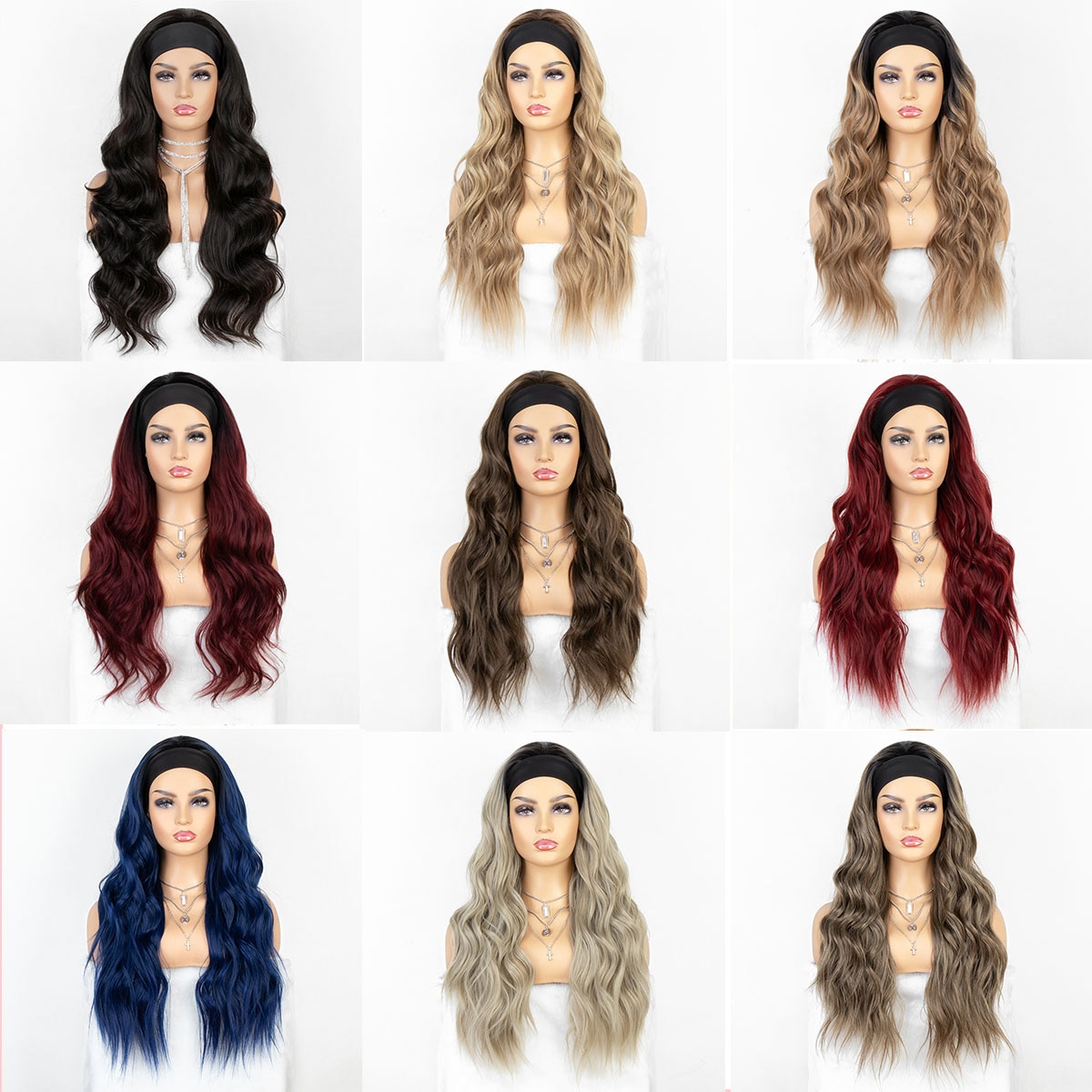 Women's Long Wavy Synthetic Headband Wig Women's Long Wavy Synthetic Headband Wig