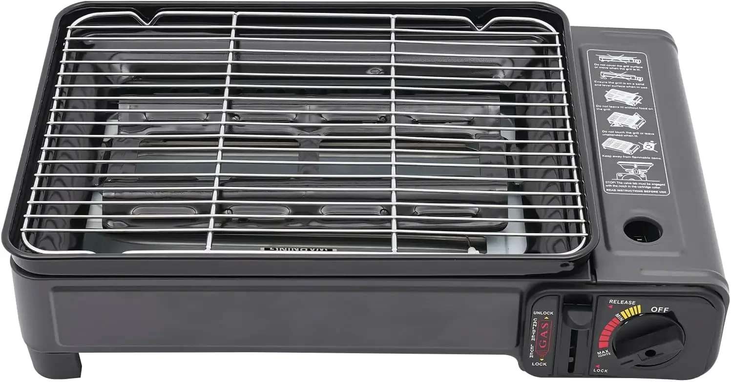 BYMAOCAR Butane Grill with Grill Net Stove Portable Camping Grill Gas Stove for Camping Traveling Trekking BYMAOCAR Butane Grill with Grill Net Stove Portable Camping Grill Gas Stove for Camping Traveling Trekking