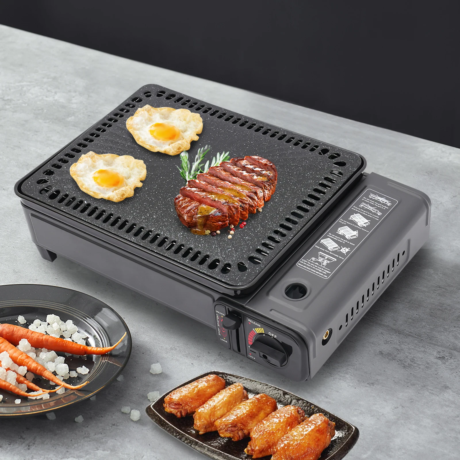 BYMAOCAR Butane Grill with Grill Net Stove Portable Camping Grill Gas Stove for Camping Traveling Trekking BYMAOCAR Butane Grill with Grill Net Stove Portable Camping Grill Gas Stove for Camping Traveling Trekking