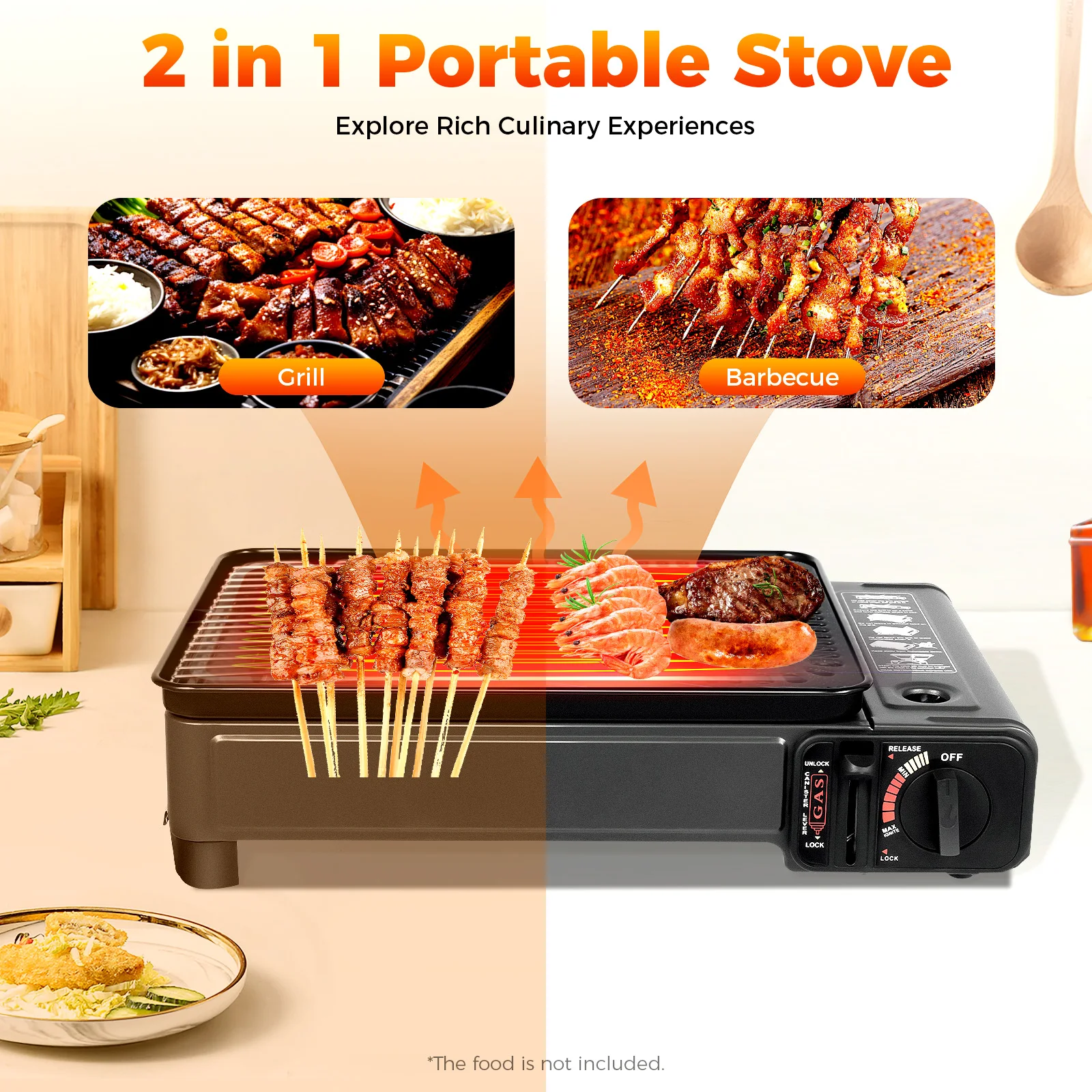 BYMAOCAR Butane Grill with Grill Net Stove Portable Camping Grill Gas Stove for Camping Traveling Trekking BYMAOCAR Butane Grill with Grill Net Stove Portable Camping Grill Gas Stove for Camping Traveling Trekking