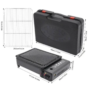 BYMAOCAR Butane Grill with Grill Net Stove Portable Camping Grill Gas Stove for Camping Traveling Trekking BYMAOCAR Butane Grill with Grill Net Stove Portable Camping Grill Gas Stove for Camping Traveling Trekking