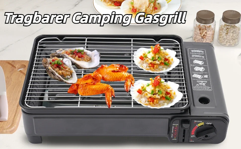 BYMAOCAR Butane Grill with Grill Net Stove Portable Camping Grill Gas Stove for Camping Traveling Trekking BYMAOCAR Butane Grill with Grill Net Stove Portable Camping Grill Gas Stove for Camping Traveling Trekking
