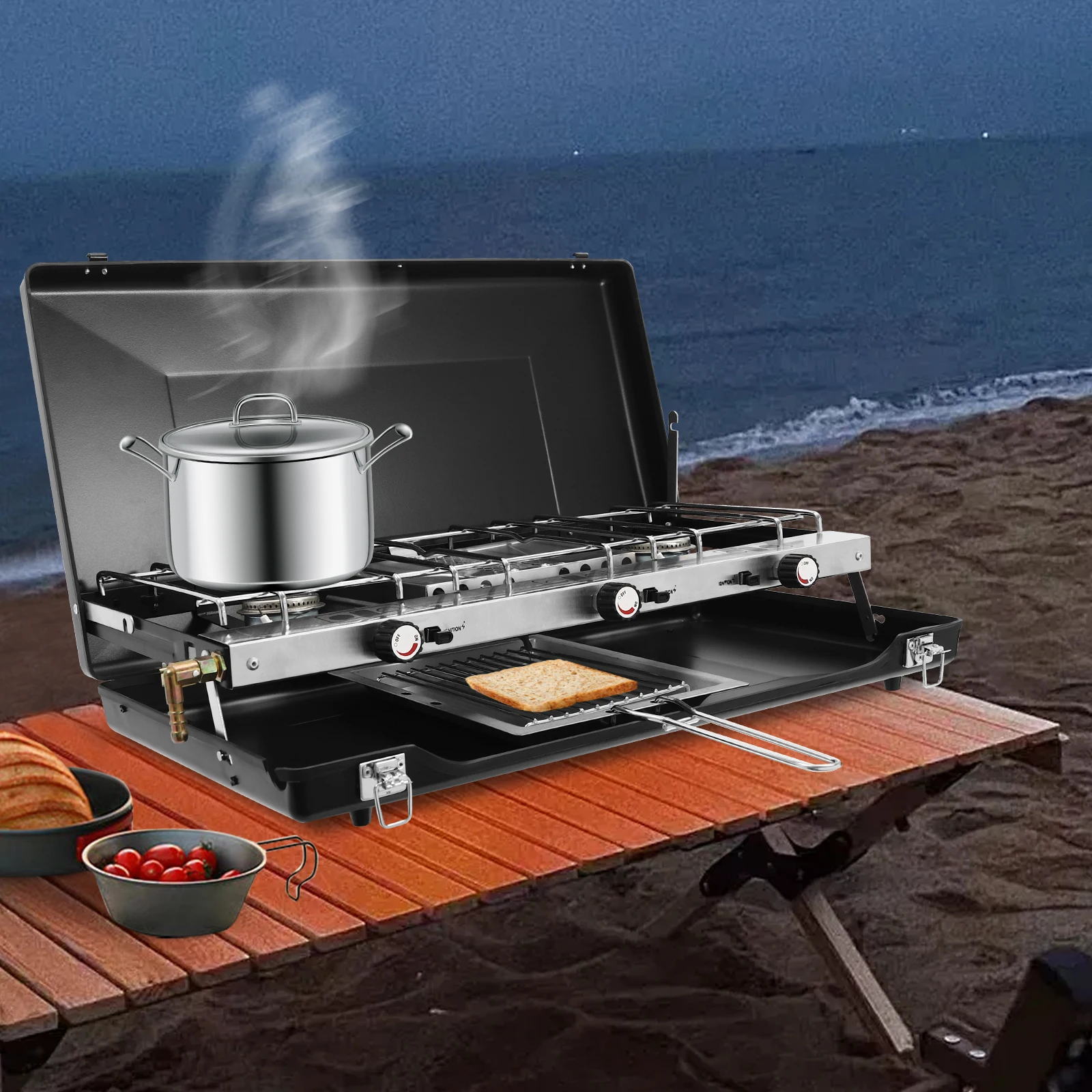 4.5kw (328.5g/H) Gas Camping Stove, A Portable Cooking Stove Suitable For Camping, Barbecuing, Gathering, Picnicking 4.5kw (328.5g/H) Gas Camping Stove, A Portable Cooking Stove Suitable For Camping, Barbecuing, Gathering, Picnicking