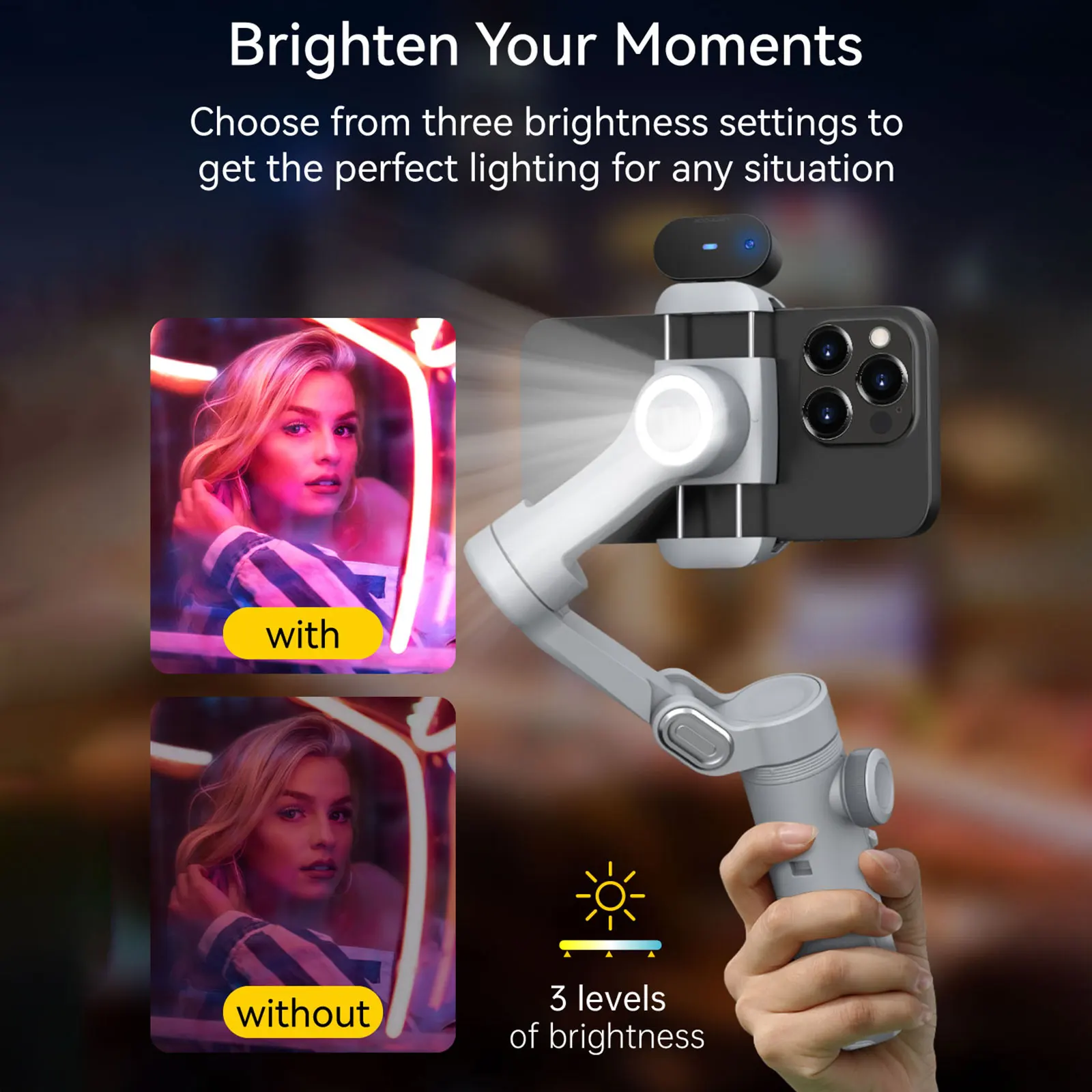 AOCHUAN Smart XPro Ai Grey Gimbal Stabilizer For iphone And Android Axis Intelligent Gimbal Stabilizer Appless Face Tracking AOCHUAN Smart XPro Ai Grey Gimbal Stabilizer For iphone And Android 3-Axis Intelligent Gimbal Stabilizer Appless Face Tracking