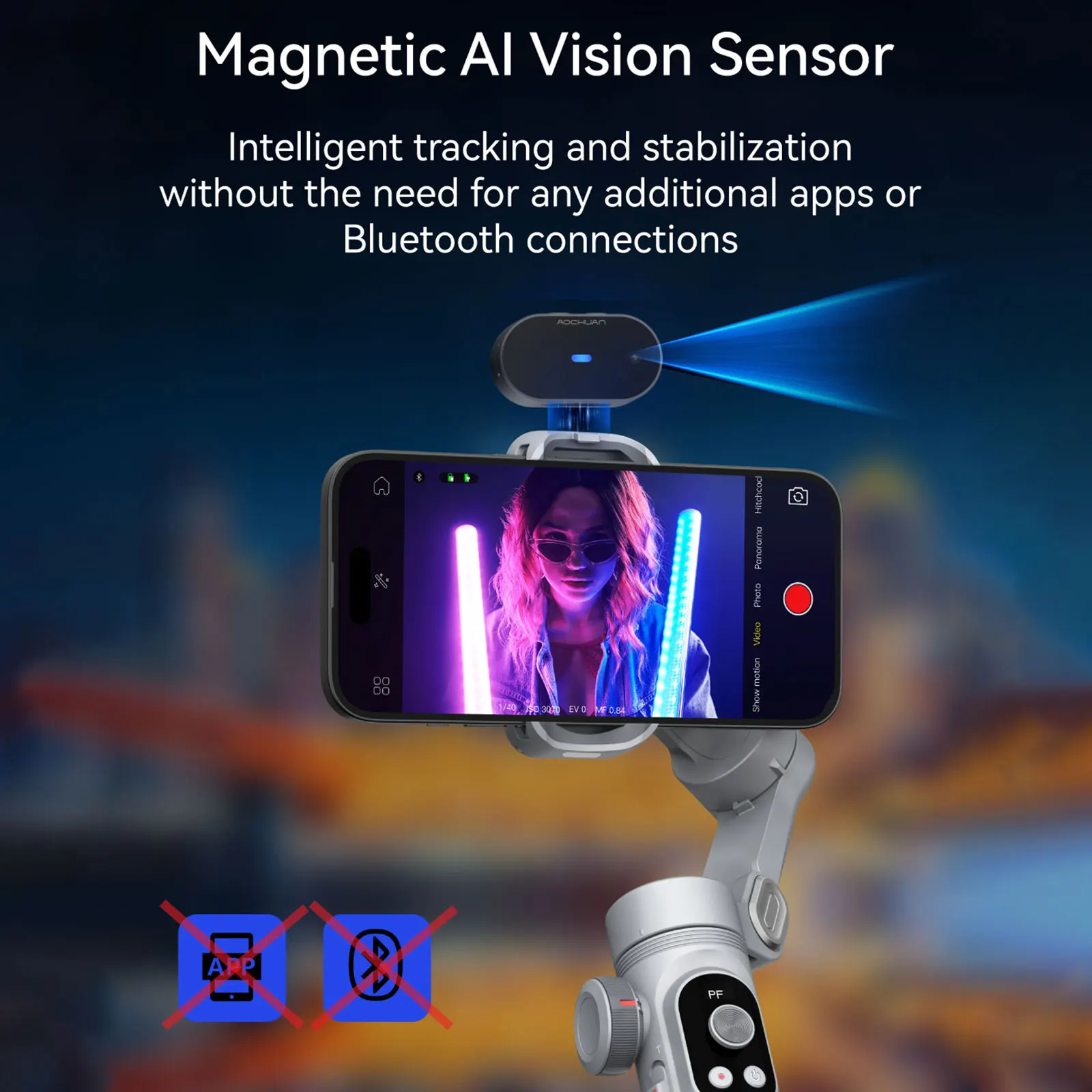 AOCHUAN Smart XPro Ai Grey Gimbal Stabilizer For iphone And Android Axis Intelligent Gimbal Stabilizer Appless Face Tracking AOCHUAN Smart XPro Ai Grey Gimbal Stabilizer For iphone And Android 3-Axis Intelligent Gimbal Stabilizer Appless Face Tracking