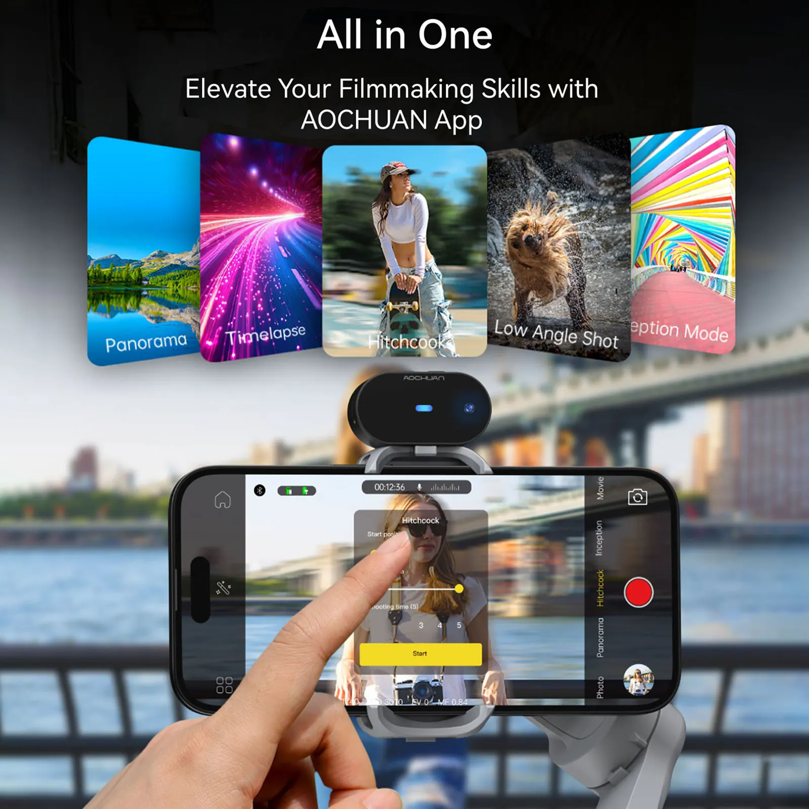 AOCHUAN Smart XPro Ai Grey Gimbal Stabilizer For iphone And Android Axis Intelligent Gimbal Stabilizer Appless Face Tracking AOCHUAN Smart XPro Ai Grey Gimbal Stabilizer For iphone And Android 3-Axis Intelligent Gimbal Stabilizer Appless Face Tracking
