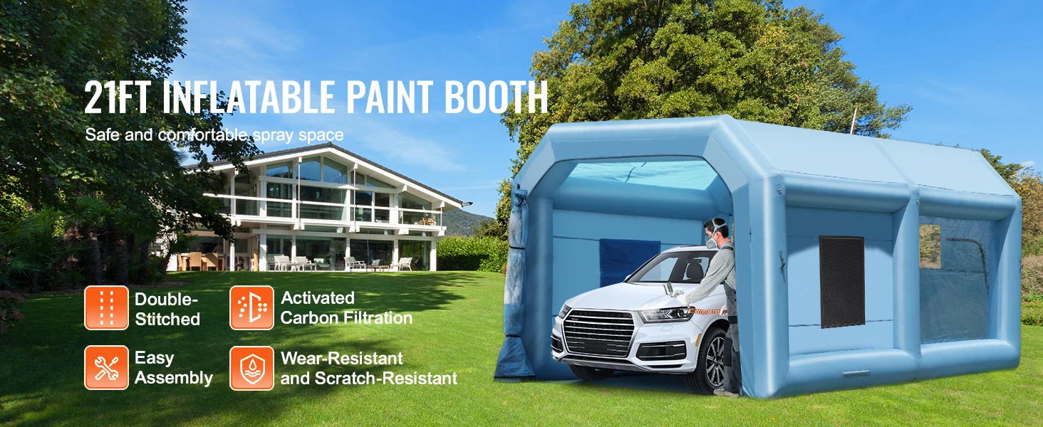 SucceBuy Inflatable Paint Booth Inflatable Spray Booth with Powerful Blowers and Air Filter System Portable Car Paint Booth SucceBuy Inflatable Paint Booth Inflatable Spray Booth with Powerful Blowers and Air Filter System Portable Car Paint Booth