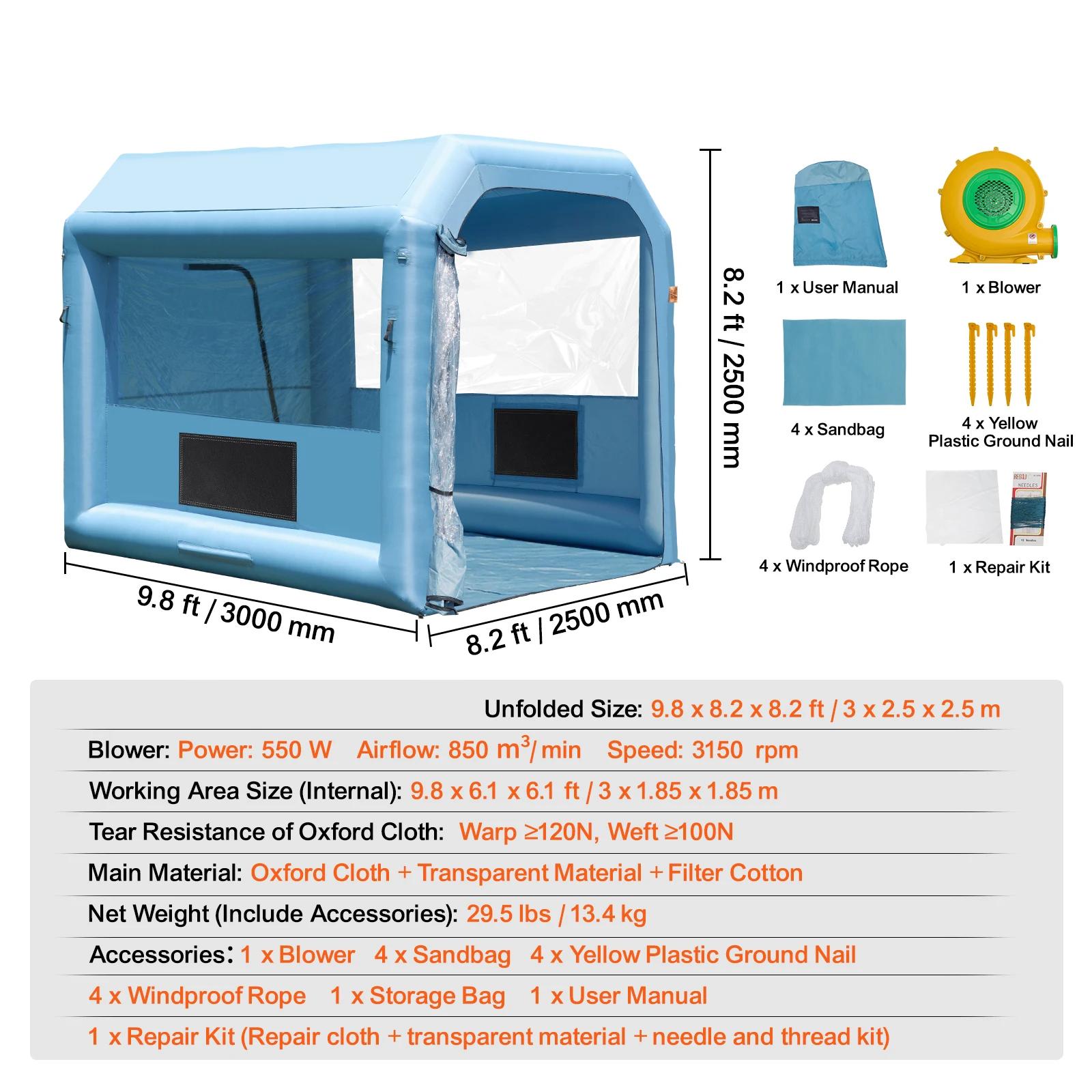 SucceBuy Inflatable Paint Booth Inflatable Spray Booth with Powerful Blowers and Air Filter System Portable Car Paint Booth