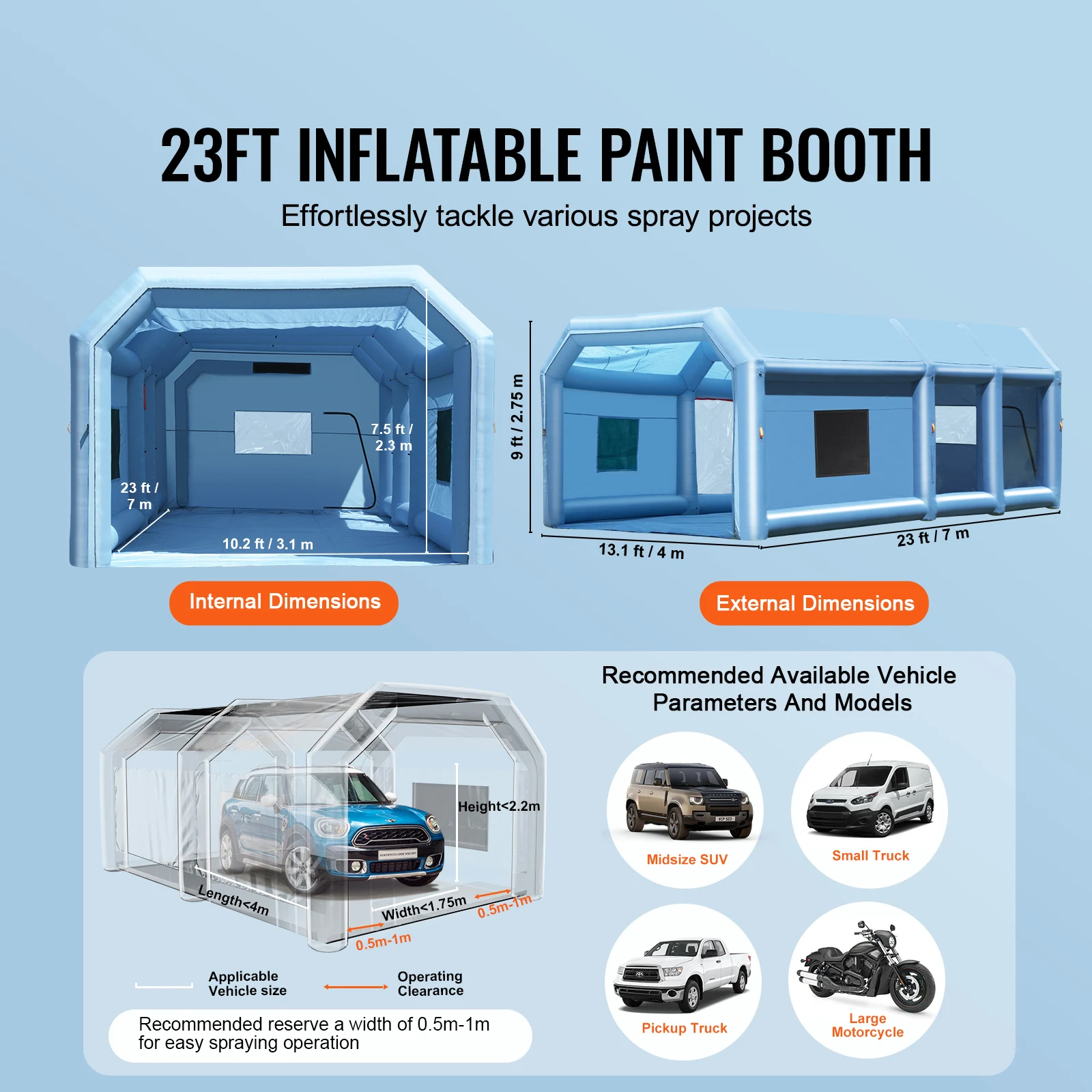 SucceBuy Inflatable Paint Booth Inflatable Spray Booth with Powerful Blowers and Air Filter System Portable Car Paint Booth SucceBuy Inflatable Paint Booth Inflatable Spray Booth with Powerful Blowers and Air Filter System Portable Car Paint Booth