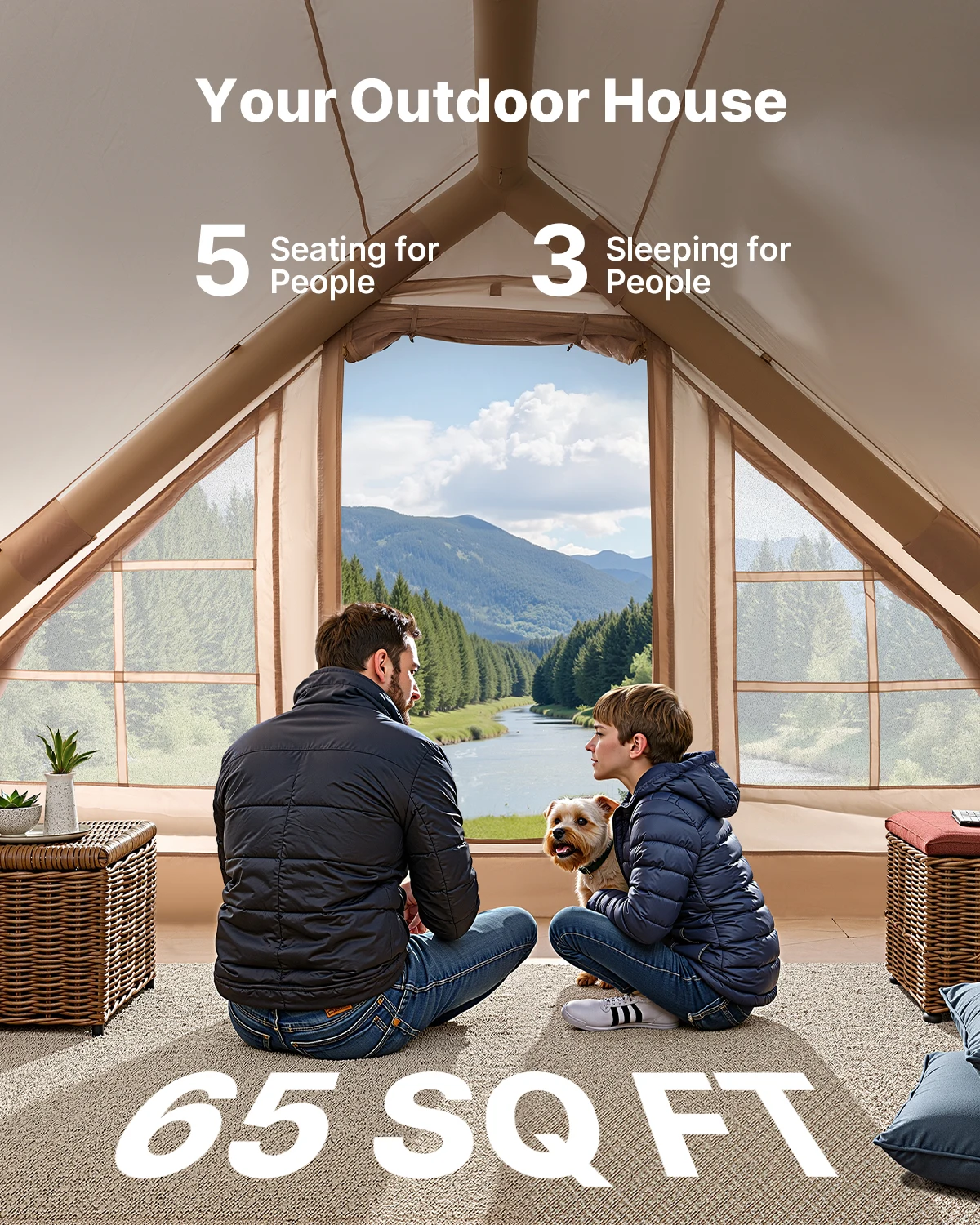 SucceBuy Inflatable Tents for Camping Person Easy Setup Blow Tent with Hand Pump D Oxford Tent with Doors & Mesh Windows SucceBuy Inflatable Tents for Camping 3-5 Person Easy Setup Blow Tent with Hand Pump 300D Oxford Tent with Doors & Mesh Windows