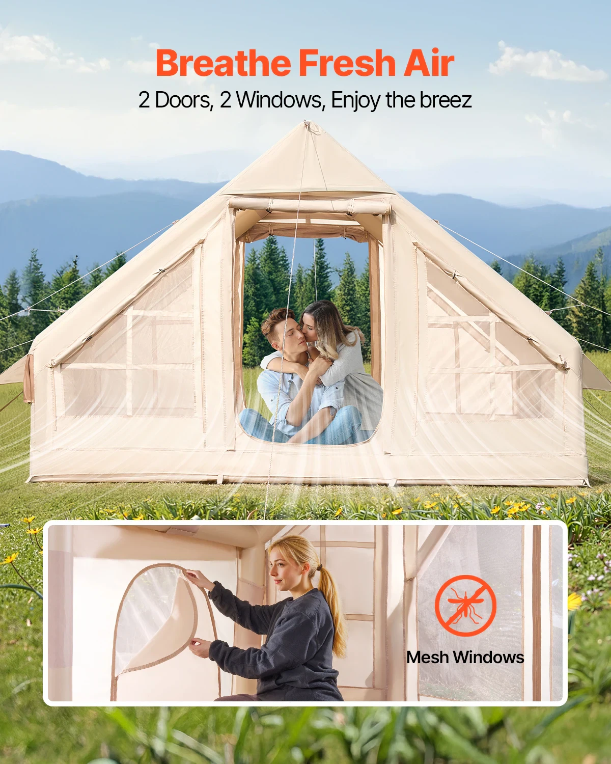 SucceBuy Inflatable Tents for Camping Easy Setup Blow up Tent with Hand Pump D Oxford Tent with Stove Jack Storage Bag Includ SucceBuy Inflatable Tents for Camping Easy Setup Blow up Tent with Hand Pump 300D Oxford Tent with Stove Jack Storage Bag Includ