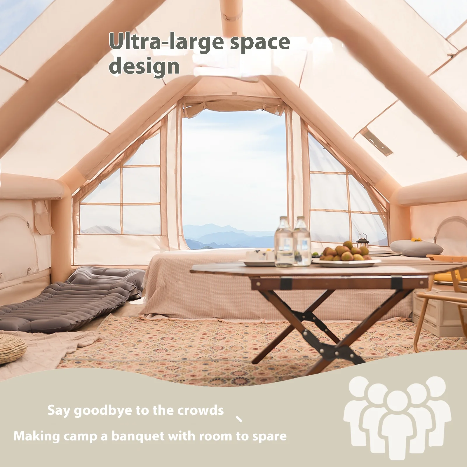 Inflatable Tents For Adult Camping, Luxury Camping Tents, Inflatable Tents With Stove Plug, 4/6/8 Person Family Camping Inflatab Inflatable Tents For Adult Camping, Luxury Camping Tents, Inflatable Tents With Stove Plug, 4/6/8 Person Family Camping Inflatab