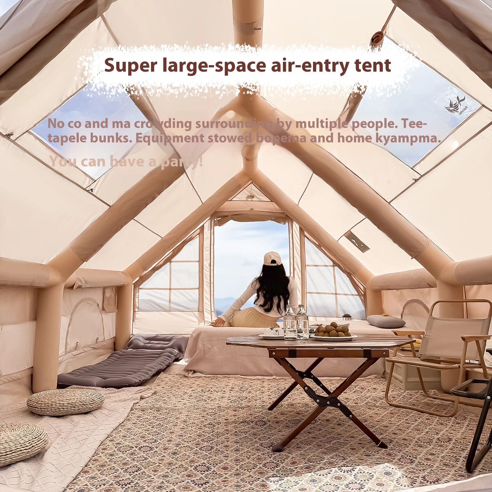 Inflatable Tents For Adult Camping, Luxury Camping Tents, Inflatable Tents With Stove Plug, 4/6/8 Person Family Camping Inflatab Inflatable Tents For Adult Camping, Luxury Camping Tents, Inflatable Tents With Stove Plug, 4/6/8 Person Family Camping Inflatab