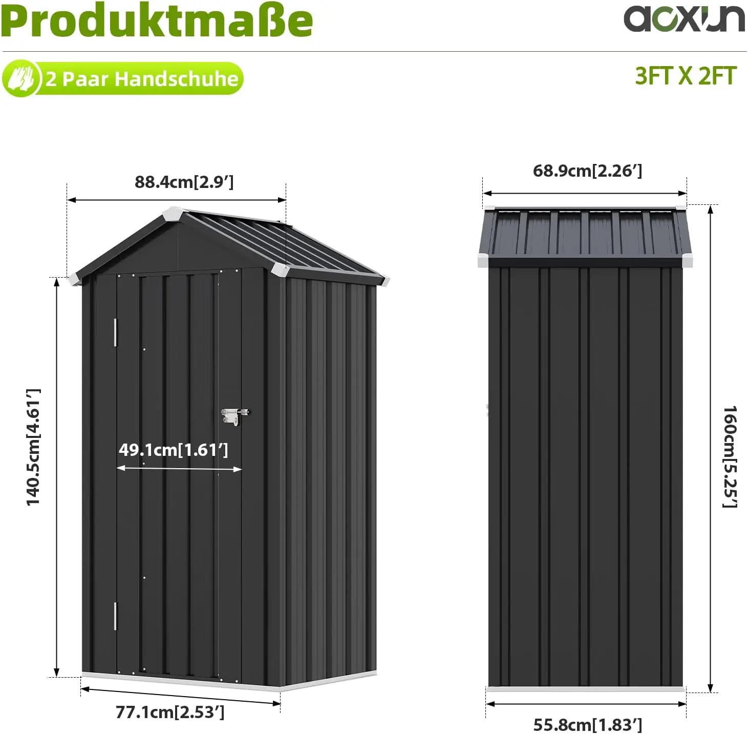 Aoxun Metal Garden Shed XFt With Base And Adjustable Shelves Inclined Roof Weatherproof Lockable Door For Balcony Patio Garden Storage Aoxun Metal Garden Shed 3X2Ft With Base And 2 Adjustable Shelves Inclined Roof Weatherproof Lockable Door For Balcony Patio Garden Storage