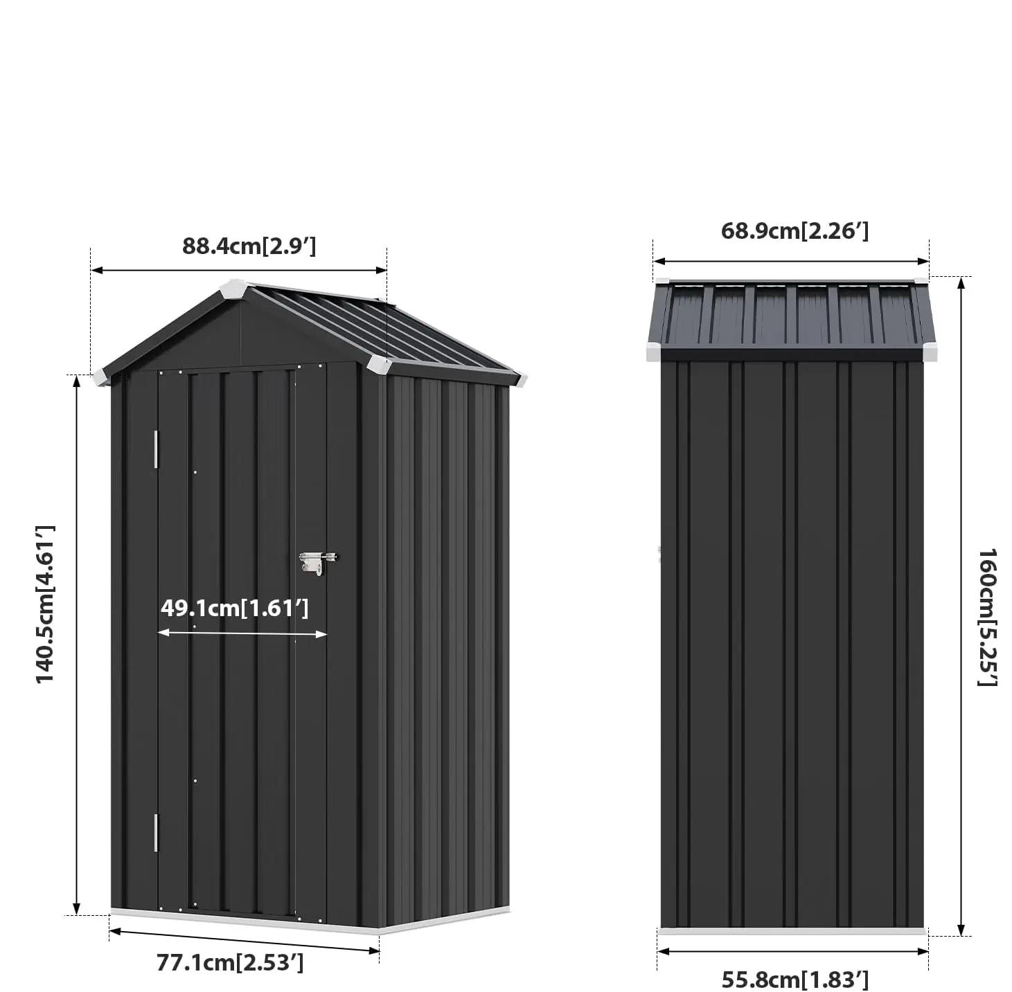 Aoxun Metal Garden Shed 3X2Ft With Base And 2 Adjustable Shelves Inclined Roof Weatherproof Lockable Door For Balcony Patio Garden Storage Aoxun Metal Garden Shed 3X2Ft With Base And 2 Adjustable Shelves Inclined Roof Weatherproof Lockable Door For Balcony Patio Garden Storage