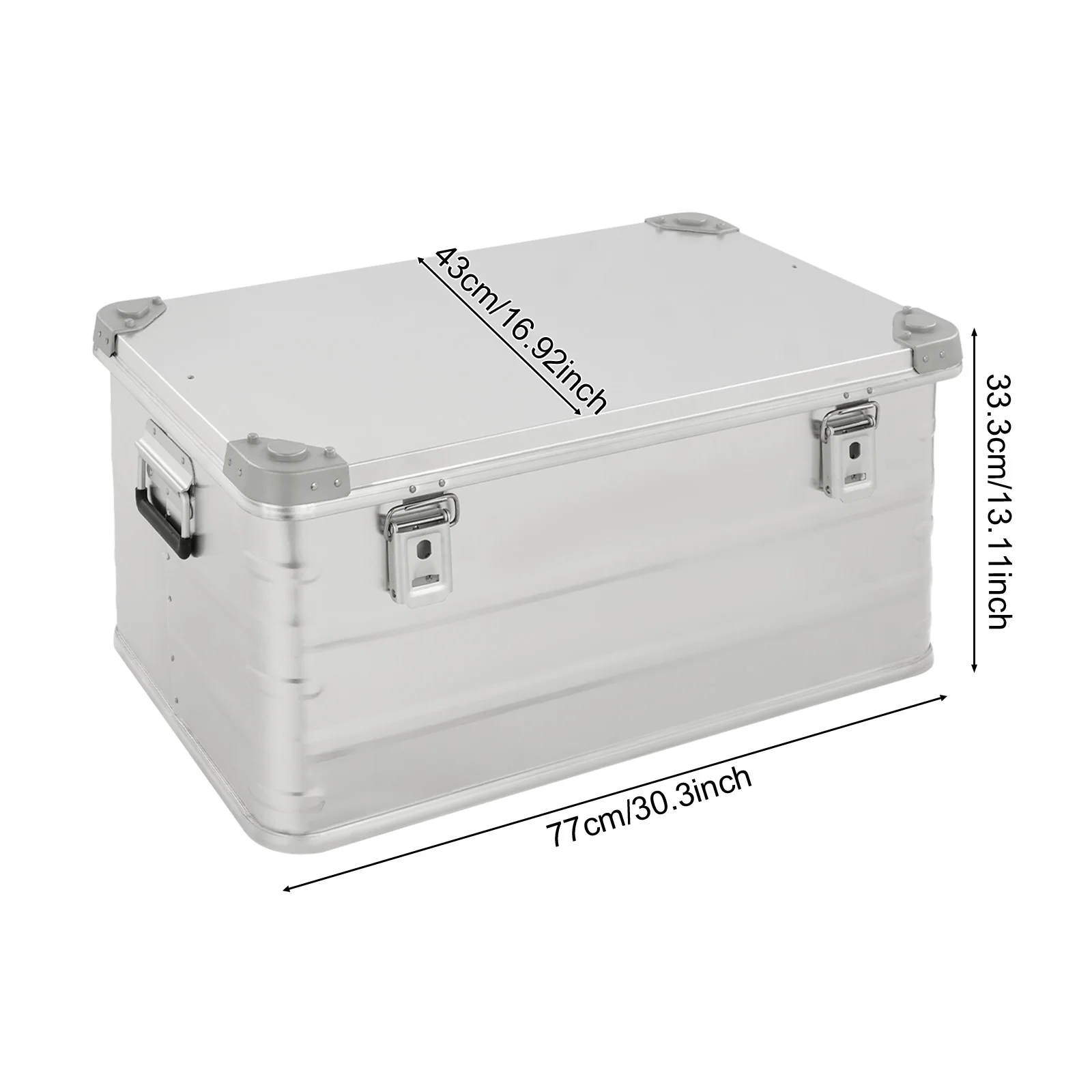 Aluminium Alloy Storage Box L, Large Tool Box with Lid, x x in Dual Handles for Garage Tools Equipment Aluminium Alloy Storage Box 80L, Large Tool Box with Lid, 30.3x16.9x13.1in Dual Handles for Garage Tools Equipment