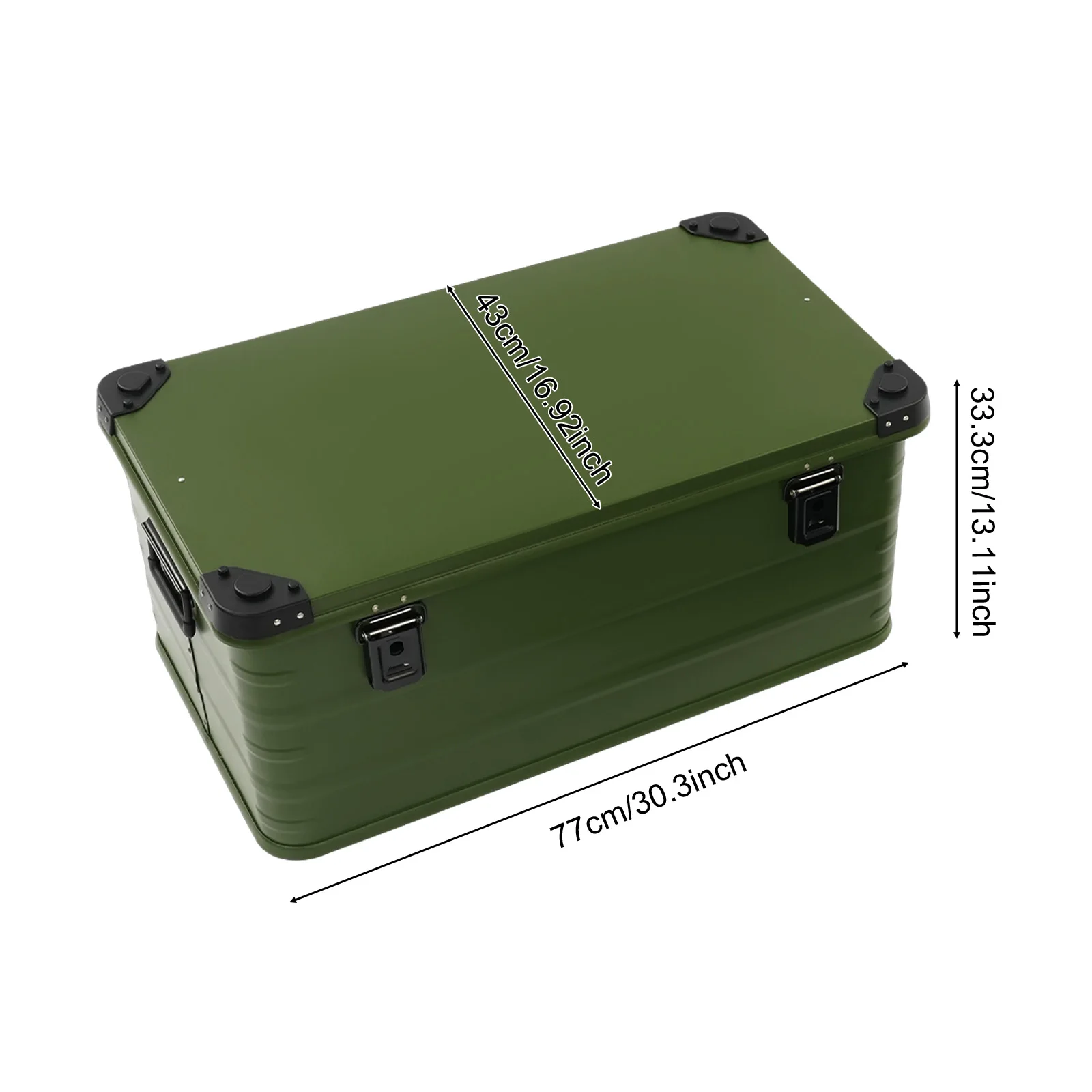 Aluminium Alloy Storage Box 80L, Large Tool Box with Lid, 30.3x16.9x13.1in Dual Handles for Garage Tools Equipment Aluminium Alloy Storage Box 80L, Large Tool Box with Lid, 30.3x16.9x13.1in Dual Handles for Garage Tools Equipment
