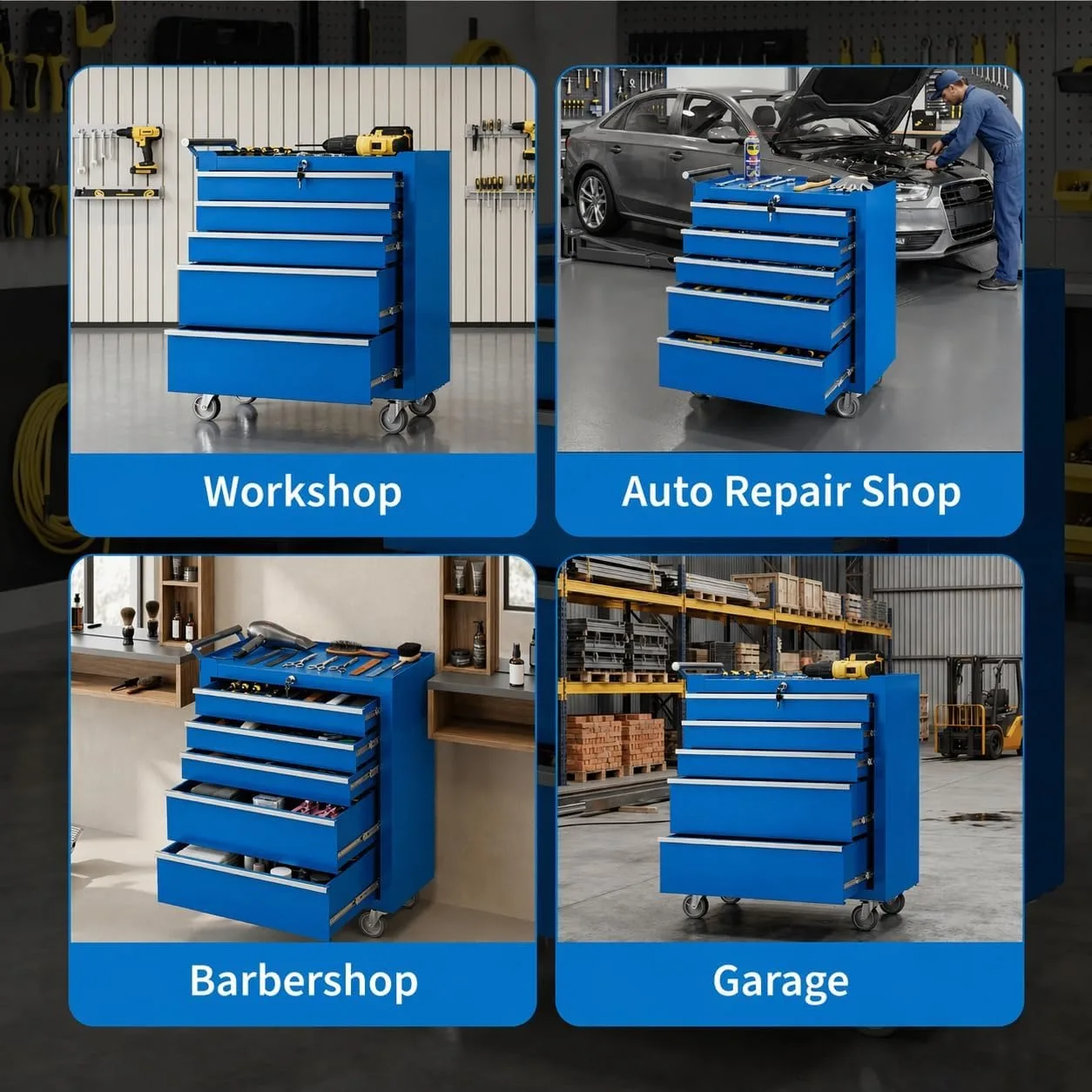 5 Drawer Rolling Tool Chest with Locking Tool Cabinet Cart, Portable Metal Tool Storage Organizer with Wheels for Garage Workshop Repair and DIY Projects 5 Drawer Rolling Tool Chest with Locking Tool Cabinet Cart, Portable Metal Tool Storage Organizer with Wheels for Garage Workshop Repair and DIY Projects