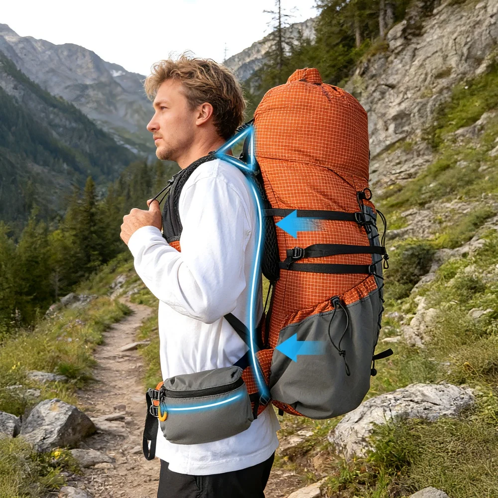 Night Cat Internal frame Hiking Backpcack: L / L / L Roll Top Lightweight Travel Backpack with Rain Cover for Men Women Hiking Camping Backpacking Night Cat Internal-frame Hiking Backpcack: 50L / 60L / 70L Roll Top Lightweight Travel Backpack with Rain Cover for Men Women Hiking Camping Backpacking