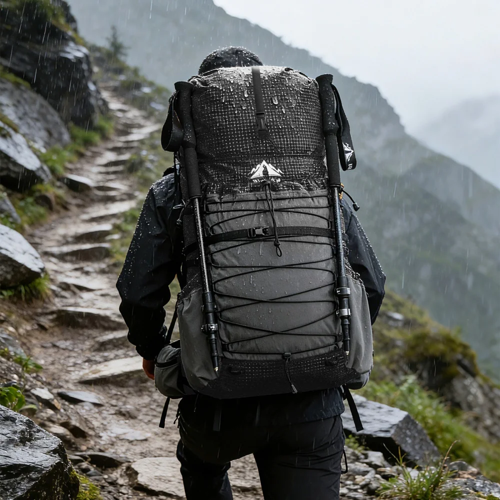 Night Cat Internal-frame Hiking Backpcack: 50L / 60L / 70L Roll Top Lightweight Travel Backpack with Rain Cover for Men Women Hiking Camping Backpacking