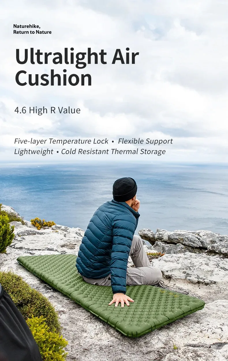 Naturehike Ultralight Sleeping Pad Insulated Inflatable Sleeping Pad R4.6 Inflatable Air Mat 4 Seasons Outdoor Camping Air Mattress Naturehike Ultralight Sleeping Pad Insulated Inflatable Sleeping Pad R4.6 Inflatable Air Mat 4 Seasons Outdoor Camping Air Mattress