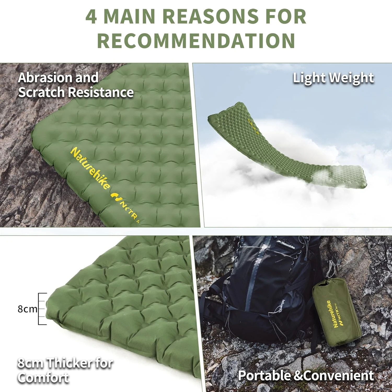 Naturehike Ultralight Sleeping Pad Insulated Inflatable Sleeping Pad R4.6 Inflatable Air Mat 4 Seasons Outdoor Camping Air Mattress Naturehike Ultralight Sleeping Pad Insulated Inflatable Sleeping Pad R4.6 Inflatable Air Mat 4 Seasons Outdoor Camping Air Mattress