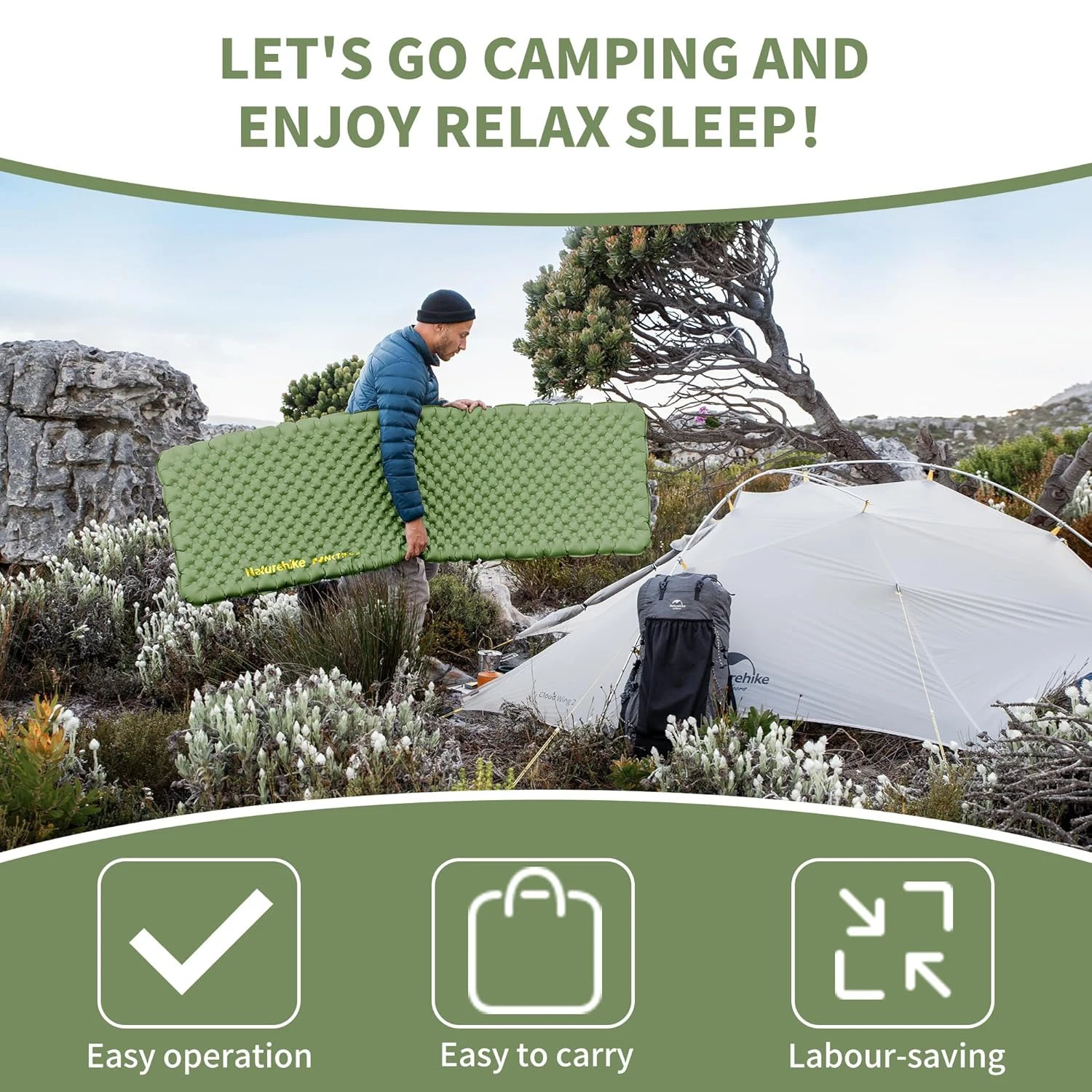 Naturehike Ultralight Sleeping Pad Insulated Inflatable Sleeping Pad R4.6 Inflatable Air Mat 4 Seasons Outdoor Camping Air Mattress Naturehike Ultralight Sleeping Pad Insulated Inflatable Sleeping Pad R4.6 Inflatable Air Mat 4 Seasons Outdoor Camping Air Mattress