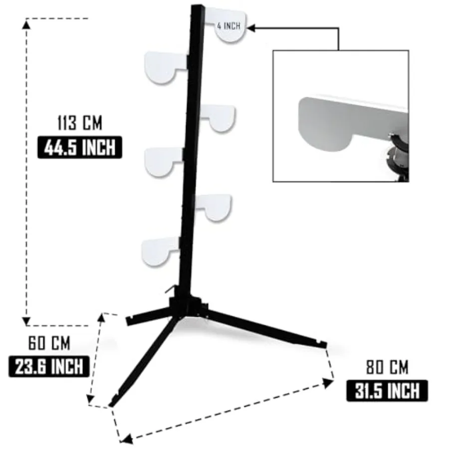AR500 Dueling Tree Target Kit 4 x 1 4 Steel Paddle for.22 Rimfire Shooting Sports Competition and Training Applications