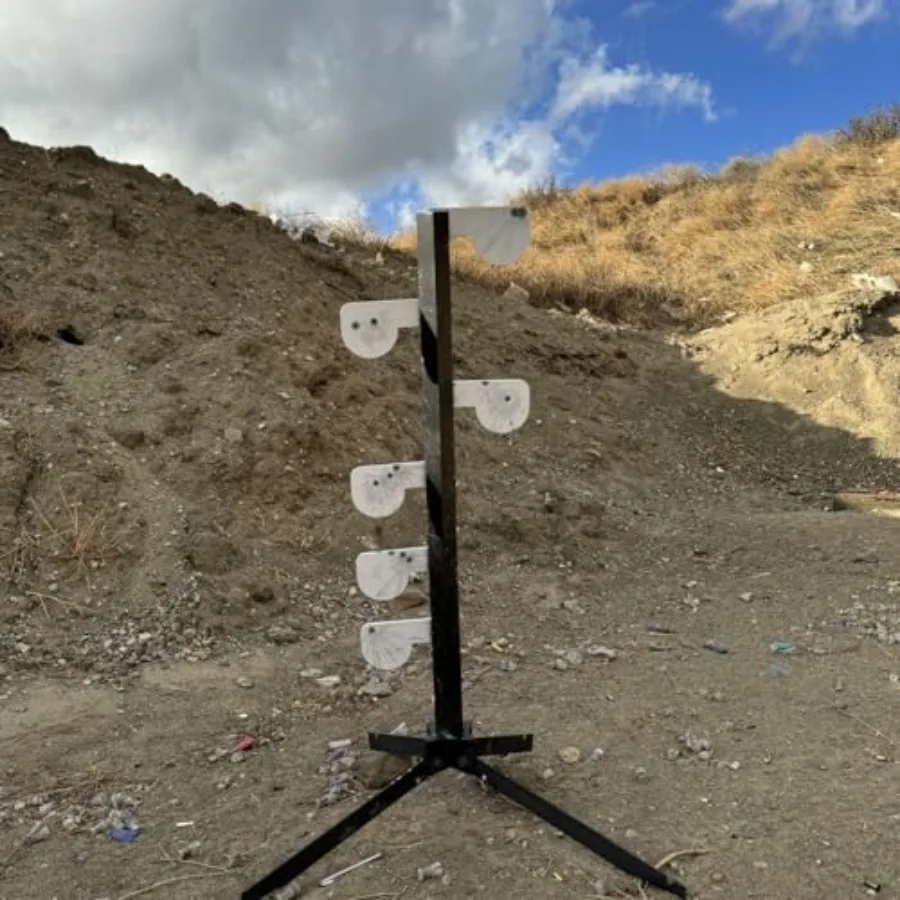 AR500 Dueling Tree Target Kit 4 x 1 4 Steel Paddle for.22 Rimfire Shooting Sports Competition and Training Applications