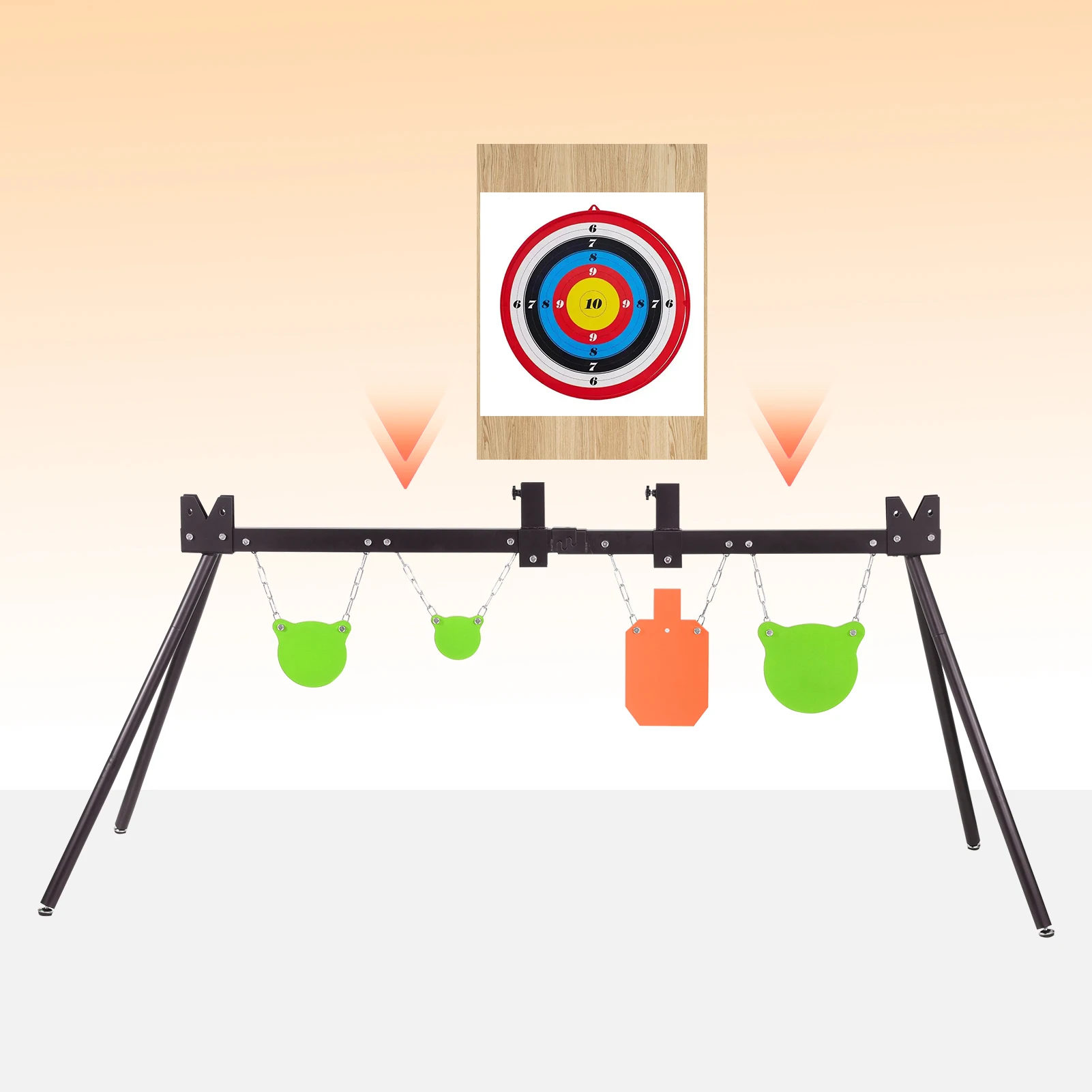 Heavy Duty Steel Target Stand with Adjustable Height, Anti-Tip Shooting Target Stand &ndash; Stable Outdoor Shooter Training Kit for Adults & Kids