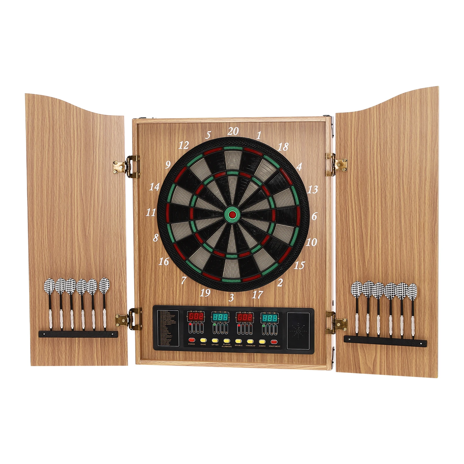 Yellow Electronic Dartboard, Dart Machine With LED Scoring Display & Voice Prompt, Soft Tip Dart Board for 16 Players, 100-240V US Plug Yellow Electronic Dartboard, Dart Machine With LED Scoring Display & Voice Prompt, Soft Tip Dart Board for 16 Players, 100-240V US Plug