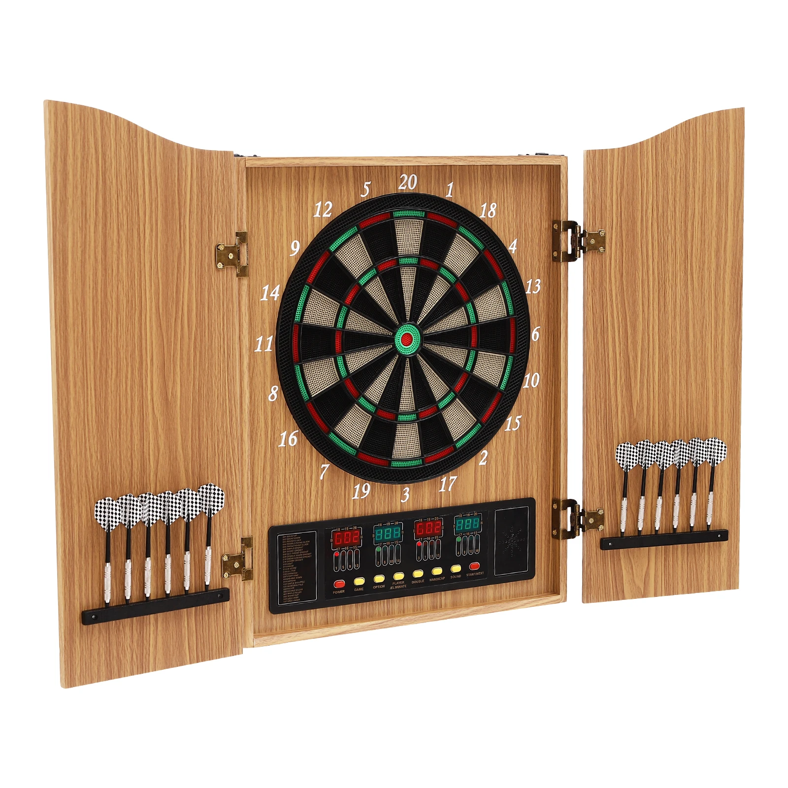 Yellow Electronic Dartboard, Dart Machine With LED Scoring Display & Voice Prompt, Soft Tip Dart Board for 16 Players, 100 240V US Plug Yellow Electronic Dartboard, Dart Machine With LED Scoring Display & Voice Prompt, Soft Tip Dart Board for 16 Players, 100 240V US Plug