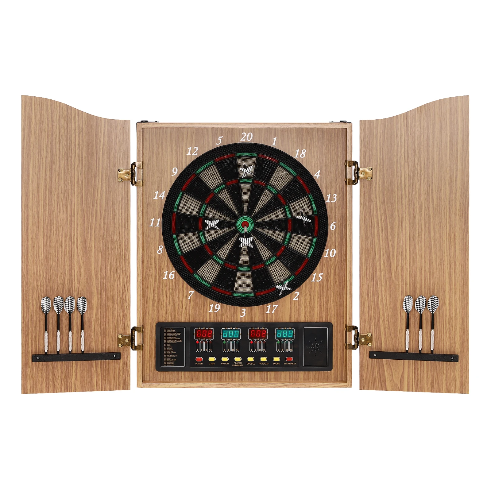 Yellow Electronic Dartboard, Dart Machine With LED Scoring Display & Voice Prompt, Soft Tip Dart Board for 16 Players, 100-240V US Plug Yellow Electronic Dartboard, Dart Machine With LED Scoring Display & Voice Prompt, Soft Tip Dart Board for 16 Players, 100-240V US Plug