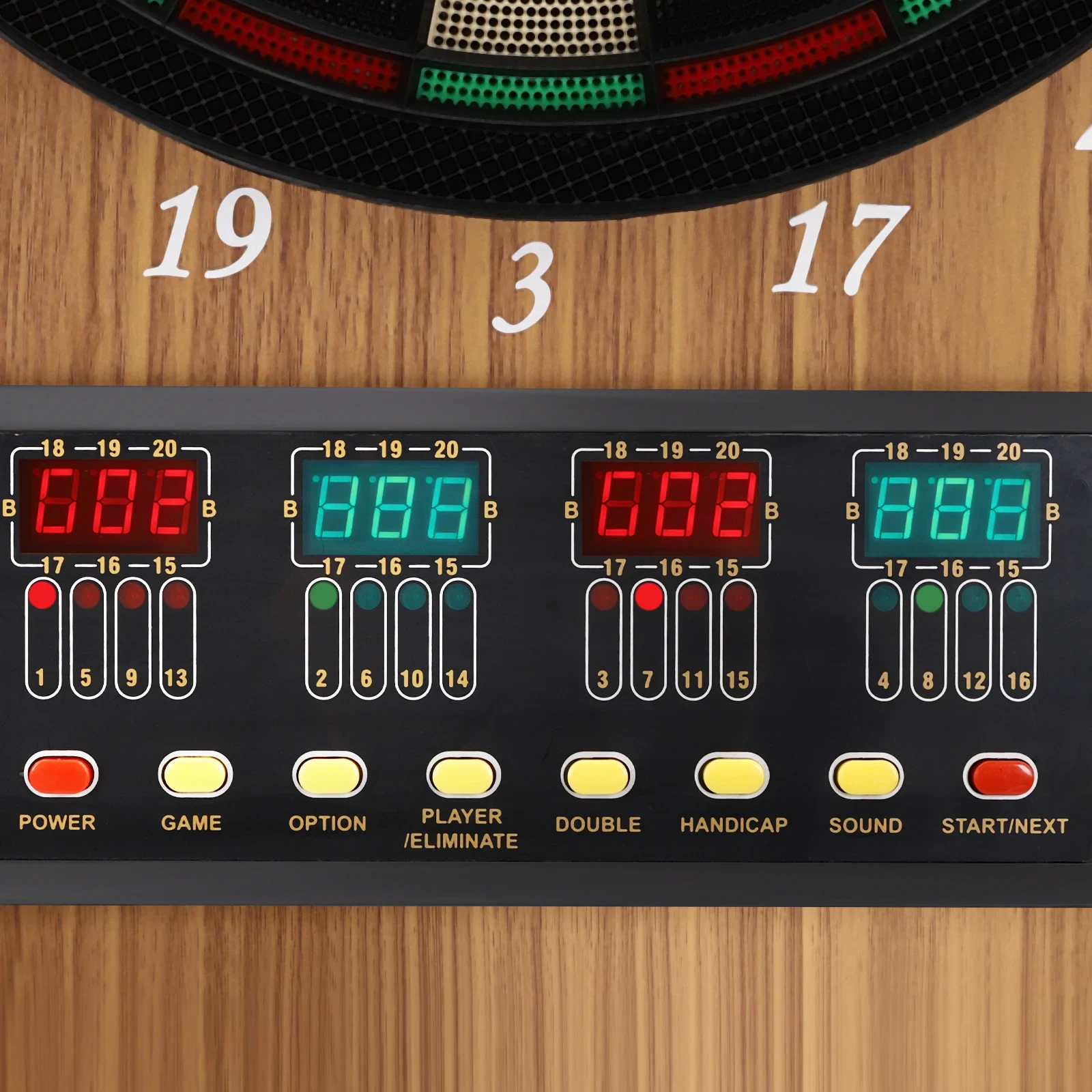 Yellow Electronic Dartboard, Dart Machine With LED Scoring Display & Voice Prompt, Soft Tip Dart Board for 16 Players, 100-240V US Plug Yellow Electronic Dartboard, Dart Machine With LED Scoring Display & Voice Prompt, Soft Tip Dart Board for 16 Players, 100-240V US Plug