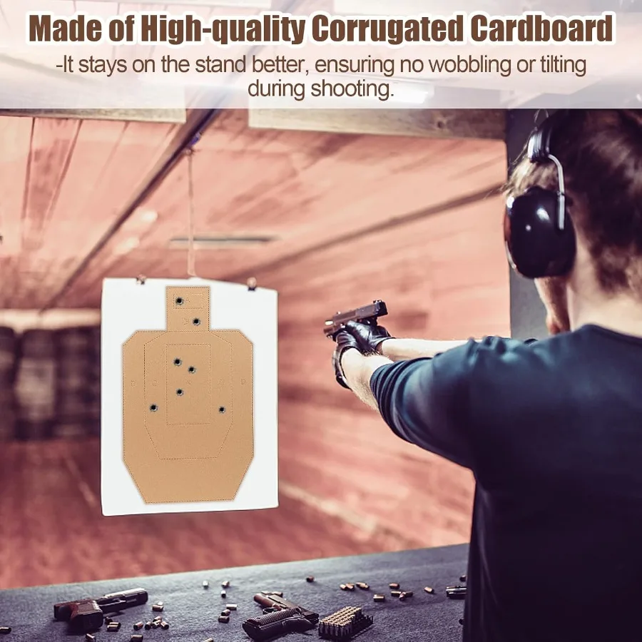 Shooting Targets Silhouette Tactical Cardboard Targets for Shooting Range Practice Competitions SelfDefense Training Durable