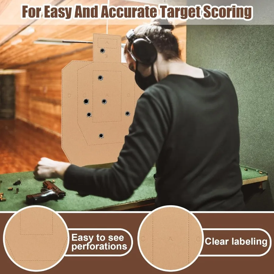 Shooting Targets Silhouette Tactical Cardboard Targets for Shooting Range Practice Competitions SelfDefense Training Durable