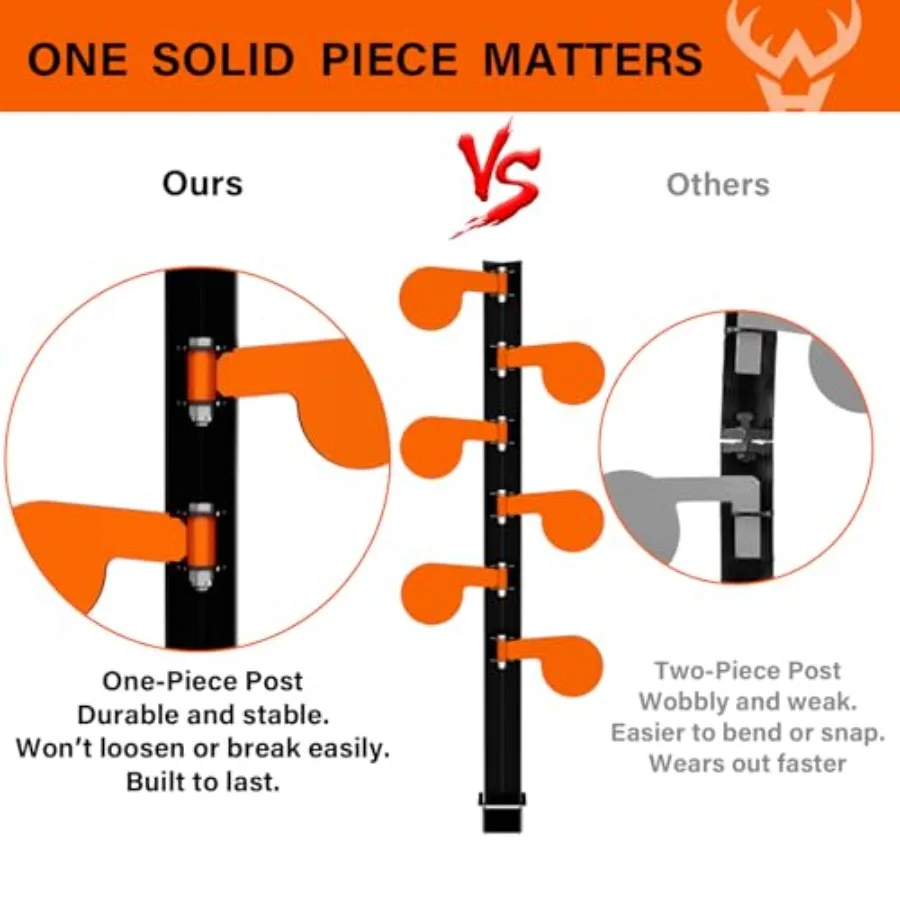 Dueling Tree Target Kit with Six Steel Paddles 4 x 1 4 Reactive Shooting Targets and Adjustable Stand for Outdoor Range