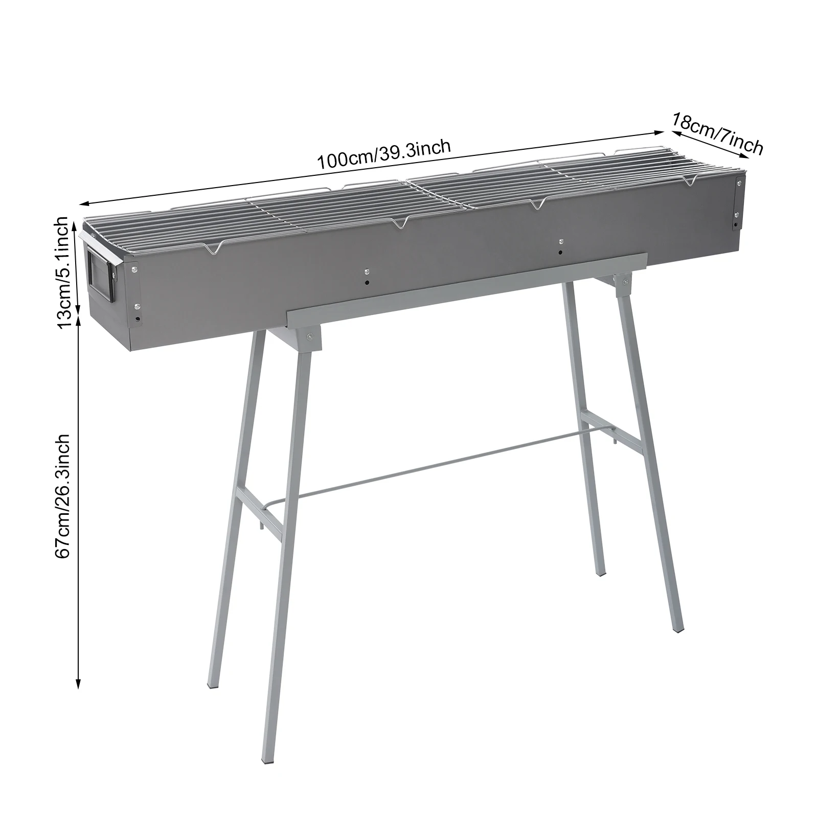 Campfire Grill, Camping Grill, Barbecue Grill, 100×18cm Foldable Stainless Steel Rack, Portable Outdoor BBQ Cooking Stove with Detachable Legs, Easy Clean, Space Saving, Quick Assembly for Camping, Pi Campfire Grill, Camping Grill, Barbecue Grill, 100×18cm Foldable Stainless Steel Rack, Portable Outdoor BBQ Cooking Stove with Detachable Legs, Easy Clean, Space Saving, Quick Assembly for Camping, Pi