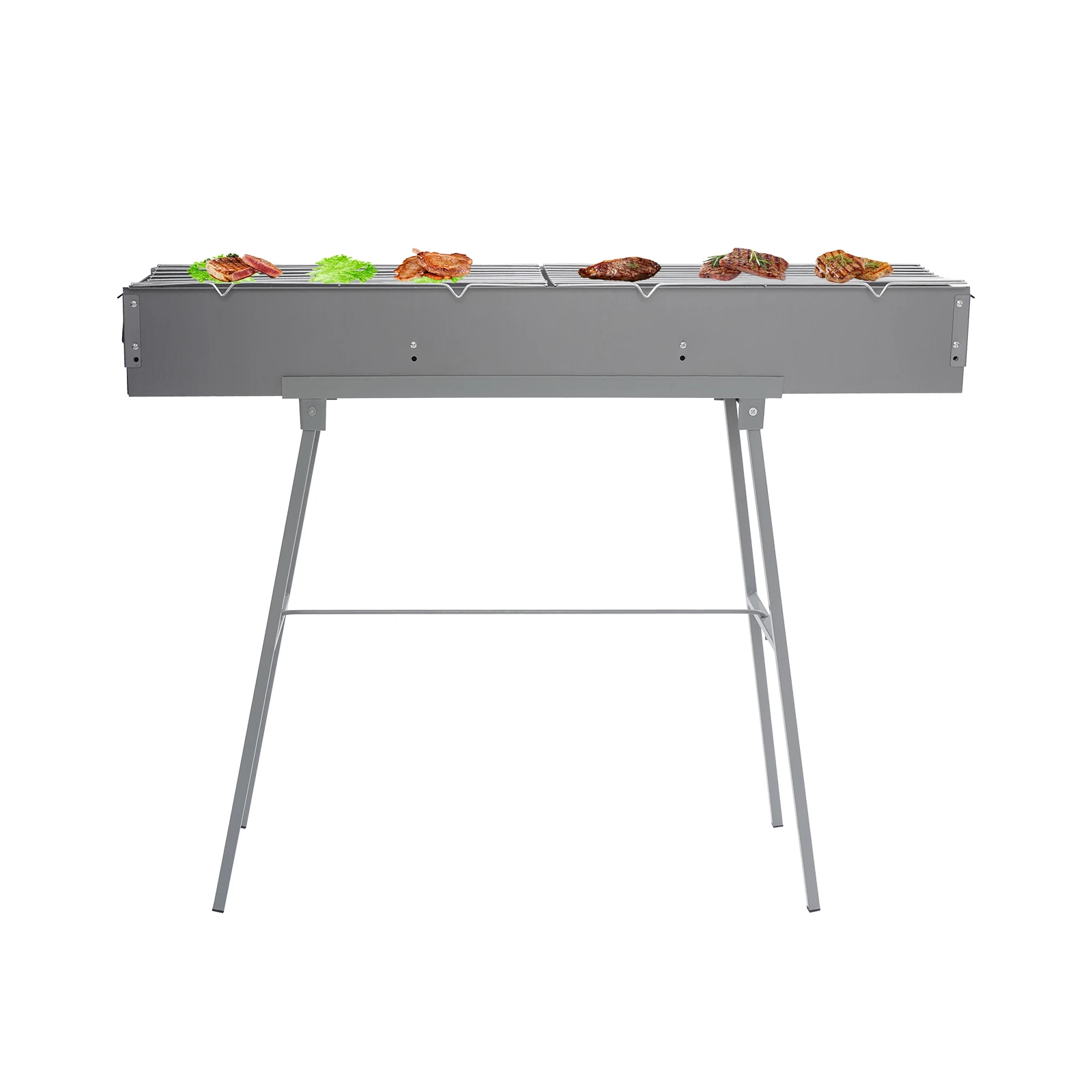 Campfire Grill, Camping Grill, Barbecue Grill, 100&times;18cm Foldable Stainless Steel Rack, Portable Outdoor BBQ Cooking Stove with Detachable Legs, Easy Clean, Space Saving, Quick Assembly for Camping, Pi