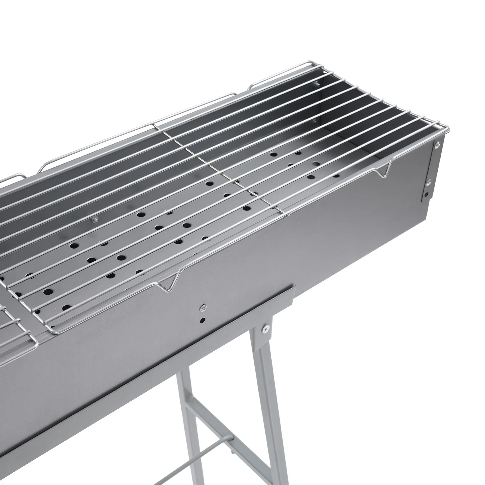 Campfire Grill, Camping Grill, Barbecue Grill, 100&times;18cm Foldable Stainless Steel Rack, Portable Outdoor BBQ Cooking Stove with Detachable Legs, Easy Clean, Space Saving, Quick Assembly for Camping, Pi