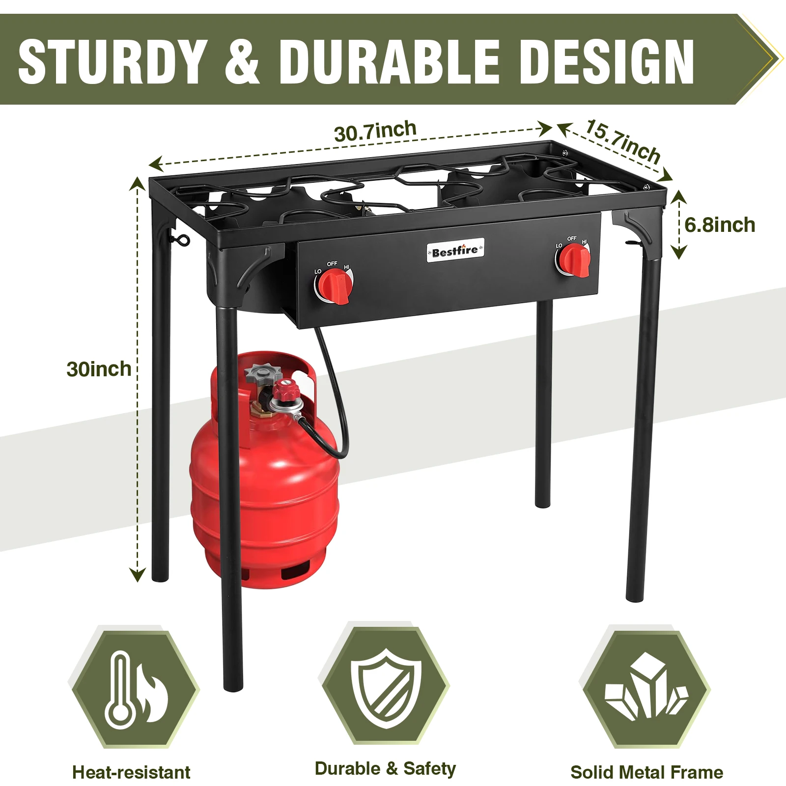 2 Burner Camping Stove 150000 BTU High Pressure Outdoor Propane Grill With 4ft 20 PSI Regulator Hose Removable Legs for Backyard Cooking BBQ Picnic Tailgate 2 Burner Camping Stove 150000 BTU High Pressure Outdoor Propane Grill With 4ft 20 PSI Regulator Hose Removable Legs for Backyard Cooking BBQ Picnic Tailgate