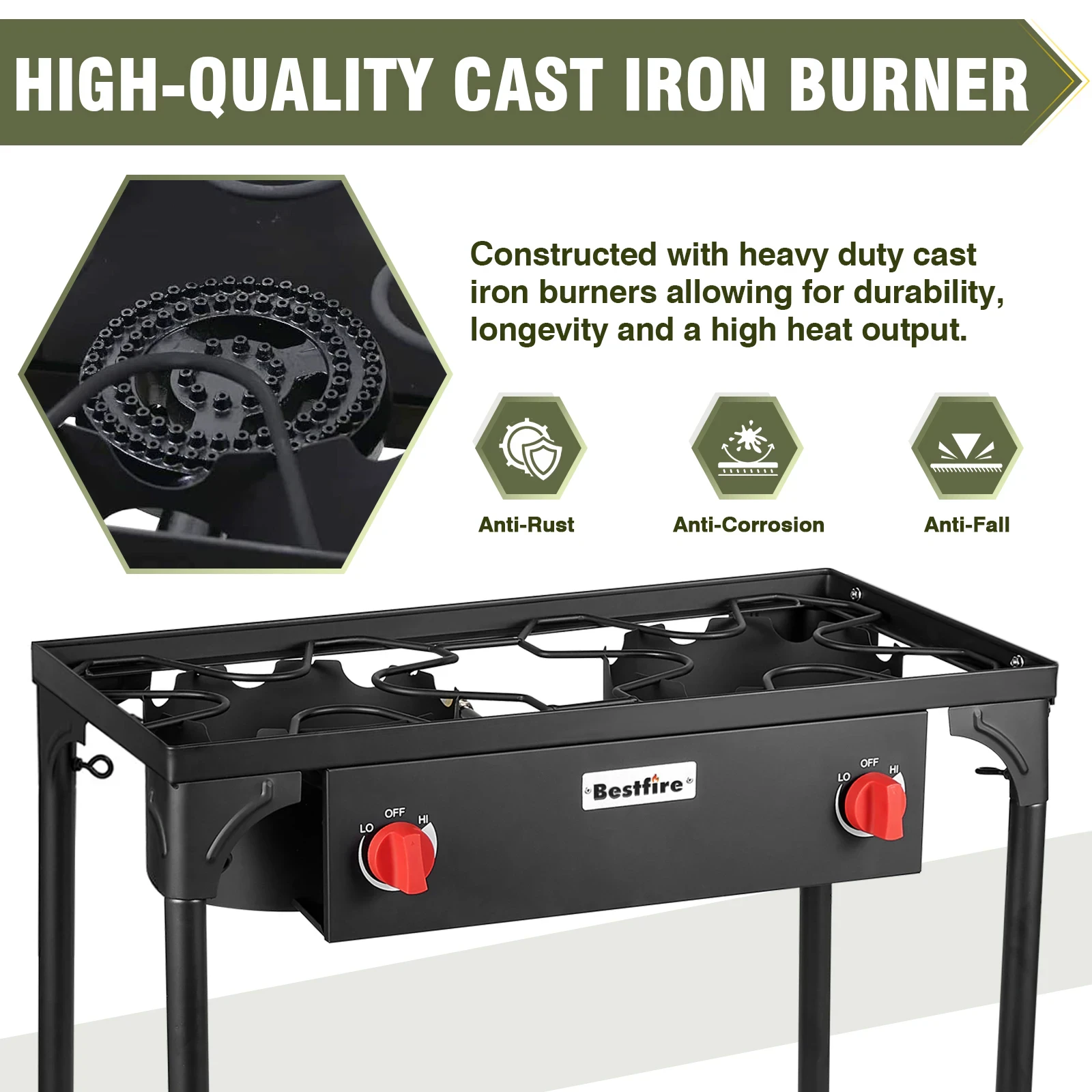 2 Burner Camping Stove 150000 BTU High Pressure Outdoor Propane Grill With 4ft 20 PSI Regulator Hose Removable Legs for Backyard Cooking BBQ Picnic Tailgate 2 Burner Camping Stove 150000 BTU High Pressure Outdoor Propane Grill With 4ft 20 PSI Regulator Hose Removable Legs for Backyard Cooking BBQ Picnic Tailgate