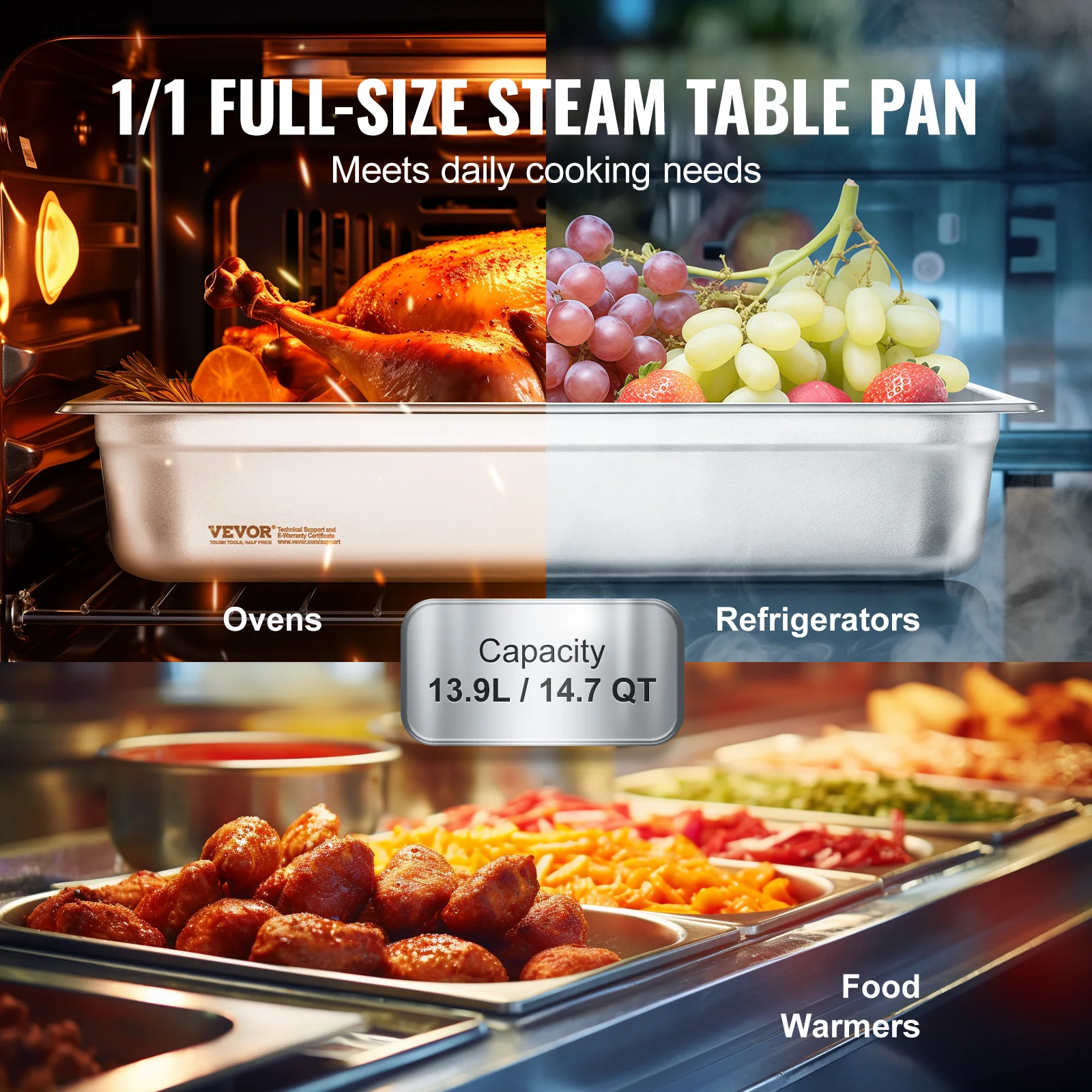 4Pack Hotel Pans Full Size Anti Jam Steam Pan with Lid Stainless Steel Steam Table Pan 4 Inch Deep Commercial Table Pan 4Pack Hotel Pans Full Size Anti Jam Steam Pan with Lid Stainless Steel Steam Table Pan 4 Inch Deep Commercial Table Pan