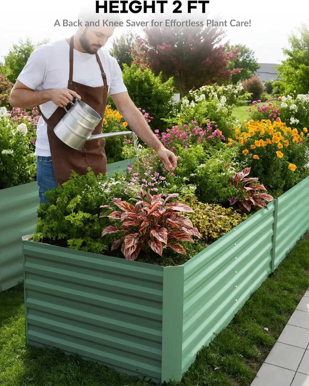 Heavy Duty Large Capacity Galvanized Metal Raised Garden Bed Planter Box Square Deep Root Design For Outdoor Planting Vegetables Flowers Succulents Heavy Duty Large Capacity Galvanized Metal Raised Garden Bed Planter Box Square Deep Root Design For Outdoor Planting Vegetables Flowers Succulents