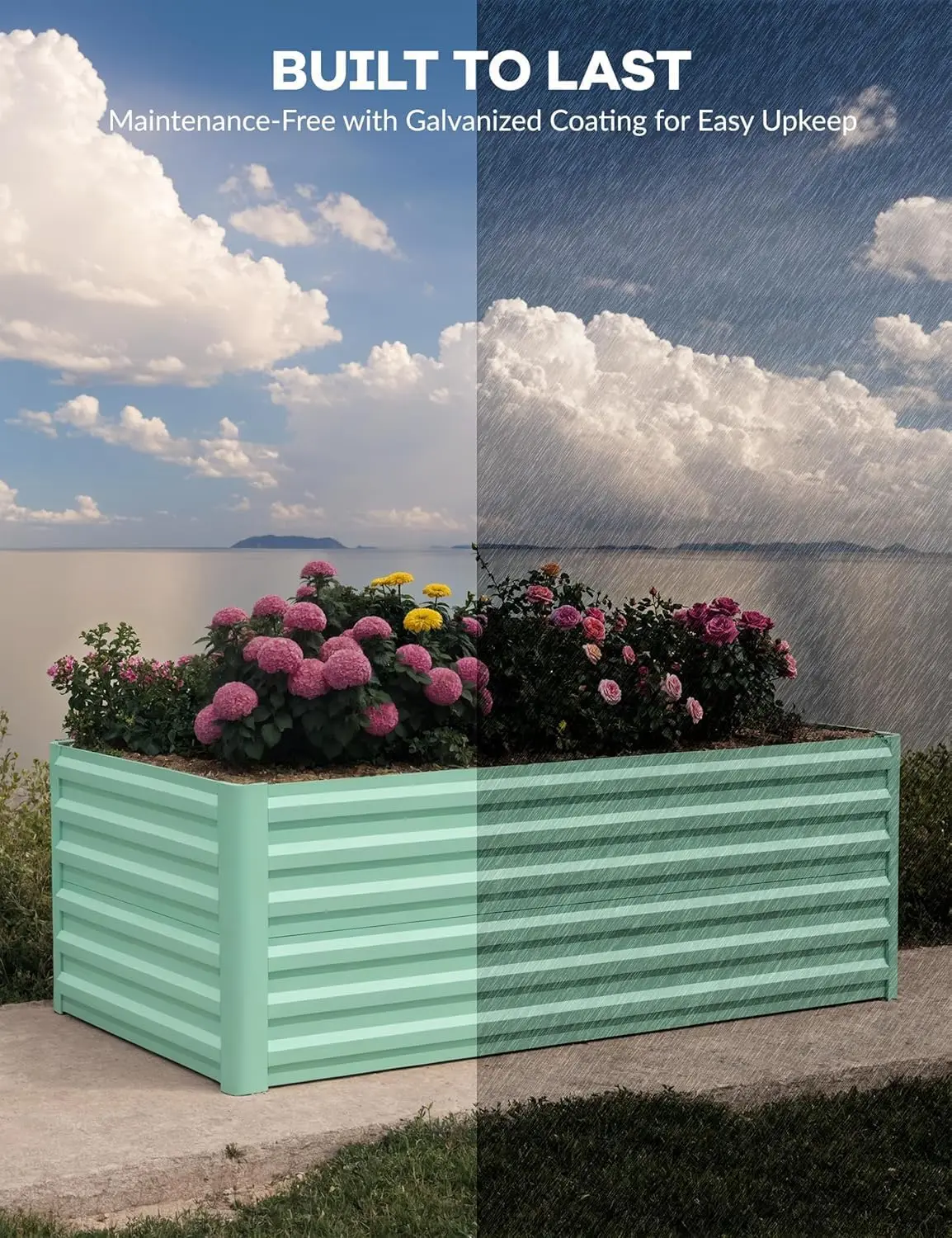 Heavy Duty Large Capacity Galvanized Metal Raised Garden Bed Planter Box Square Deep Root Design For Outdoor Planting Vegetables Flowers Succulents Heavy Duty Large Capacity Galvanized Metal Raised Garden Bed Planter Box Square Deep Root Design For Outdoor Planting Vegetables Flowers Succulents