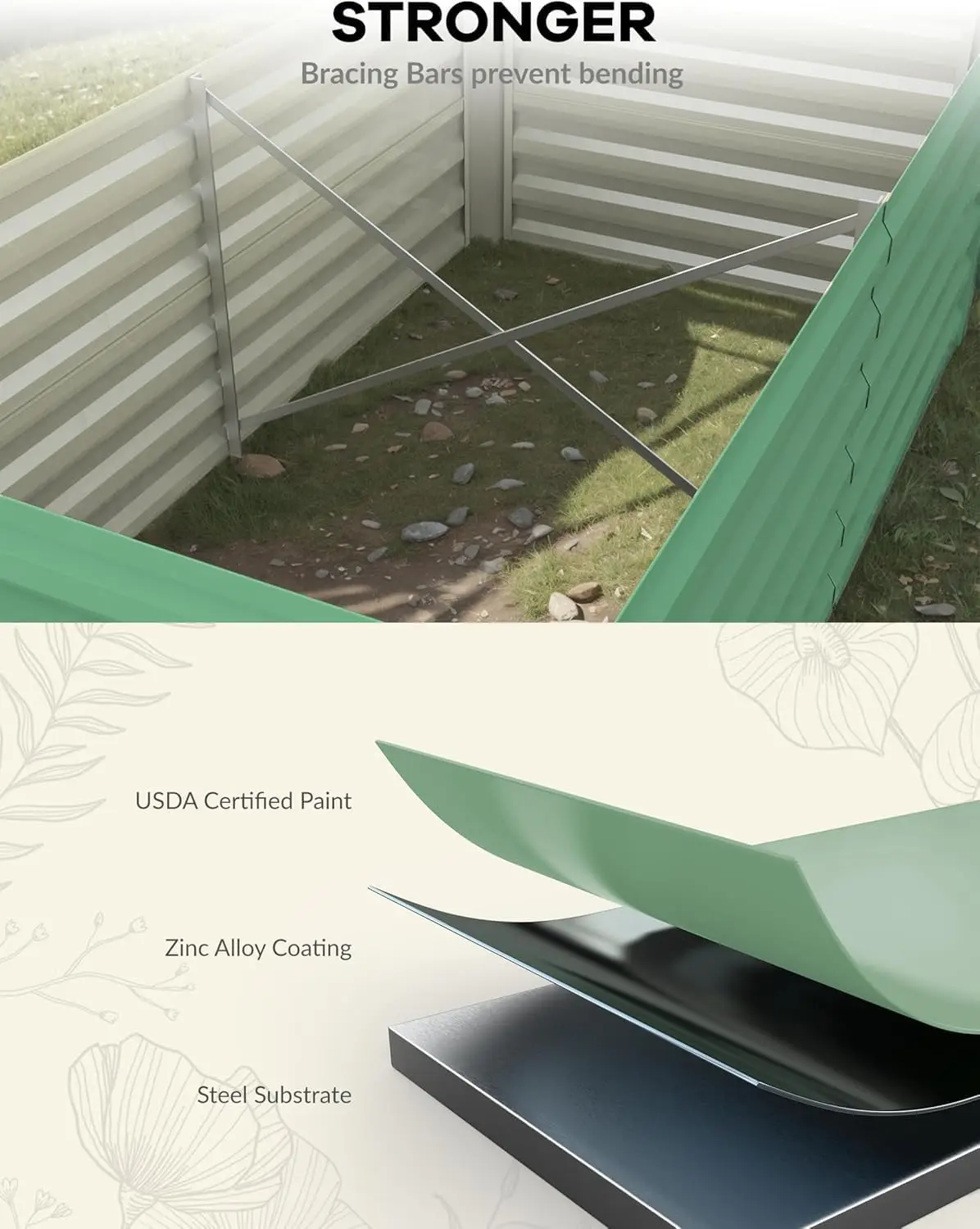 Heavy Duty Large Capacity Galvanized Metal Raised Garden Bed Planter Box Square Deep Root Design For Outdoor Planting Vegetables Flowers Succulents Heavy Duty Large Capacity Galvanized Metal Raised Garden Bed Planter Box Square Deep Root Design For Outdoor Planting Vegetables Flowers Succulents