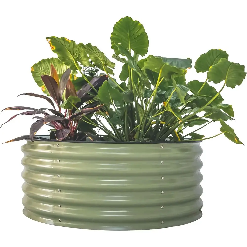 17 Tall 42 Round Metal Raised Garden Bed Planter for Vegetables, Patio, Olive Green 17 Tall 42 Round Metal Raised Garden Bed Planter for Vegetables, Patio, Olive Green