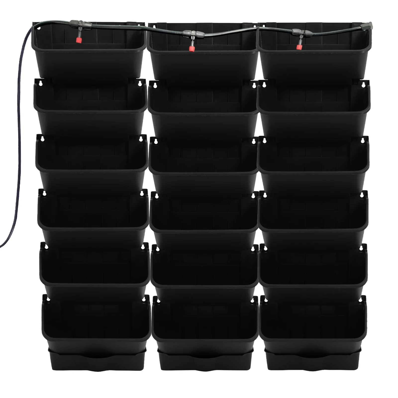 18 Pots Vertical Wall Planter Black Self Watering Wall Mounted Planter with Timer Indoor Outdoor Vertical Garden Kit 18 Pots Vertical Wall Planter Black Self Watering Wall Mounted Planter with Timer Indoor Outdoor Vertical Garden Kit