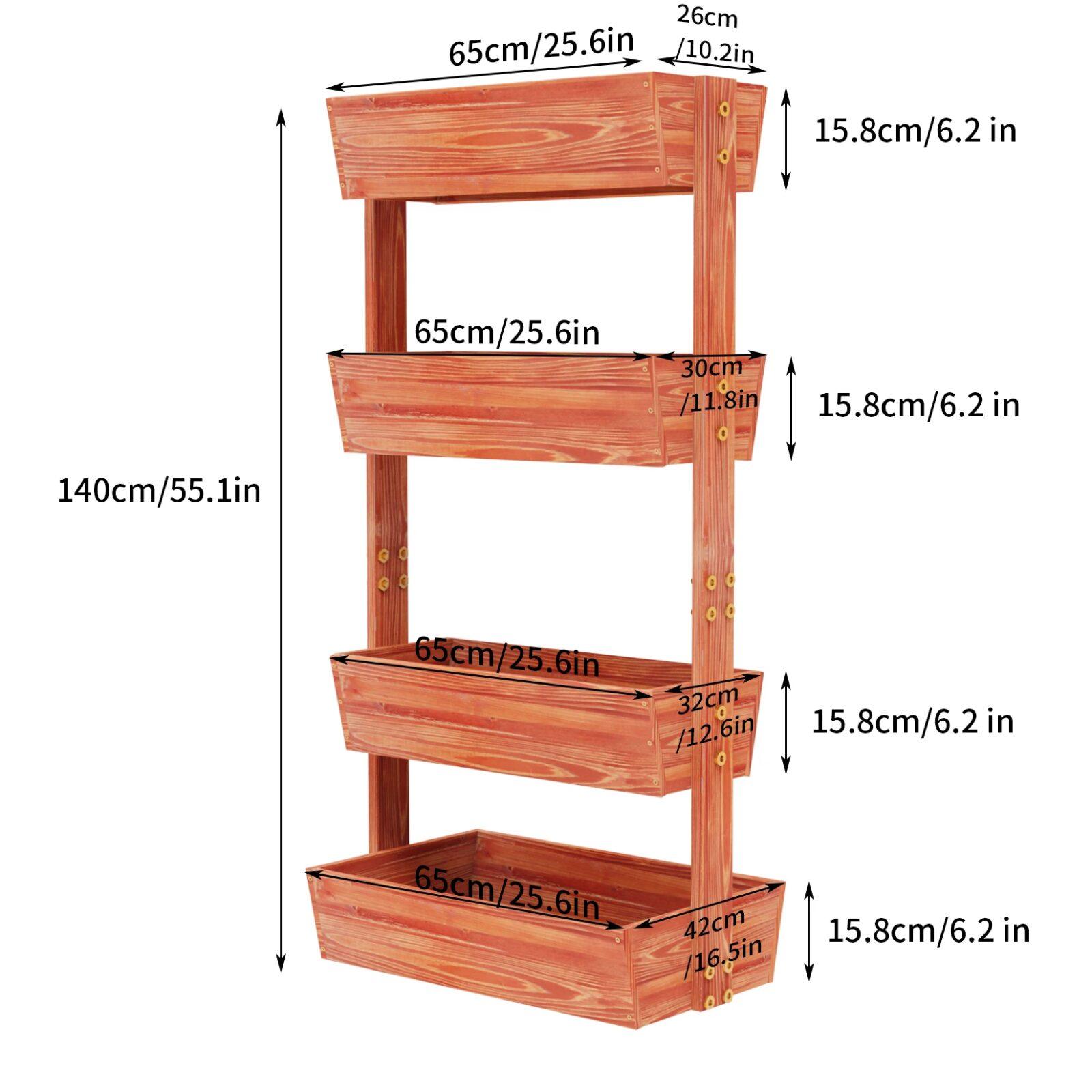 Architectural 4 Tier Timber Tiered Planter, Elevated Vertical Garden Bed & Herb Display Architectural 4 Tier Timber Tiered Planter, Elevated Vertical Garden Bed & Herb Display