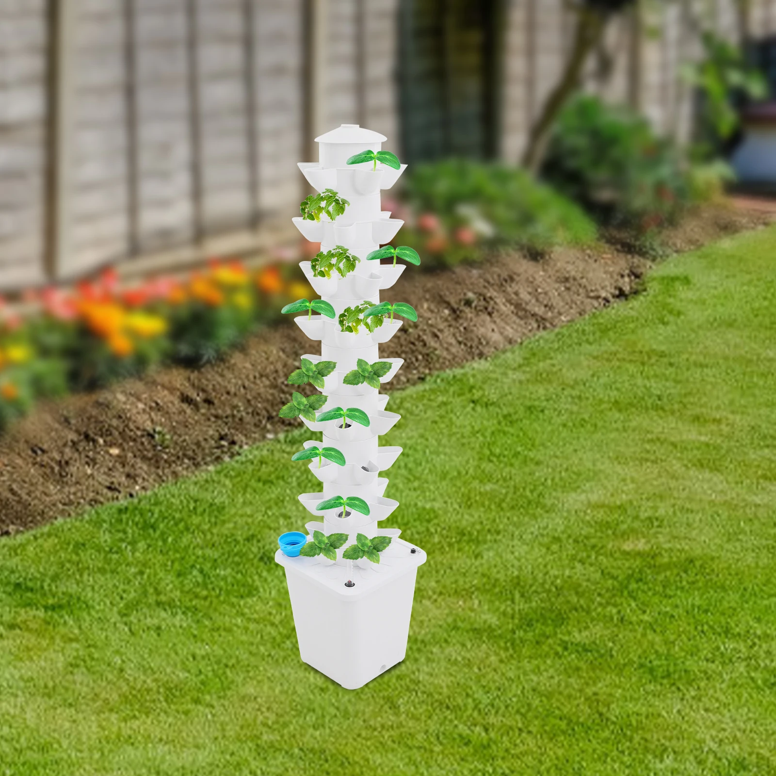 UrbanApex 45-Module Compact Hydroponic Flora Tower &ndash; High-Yield Soilless Growing System for Urban Balconies & Greenhouses